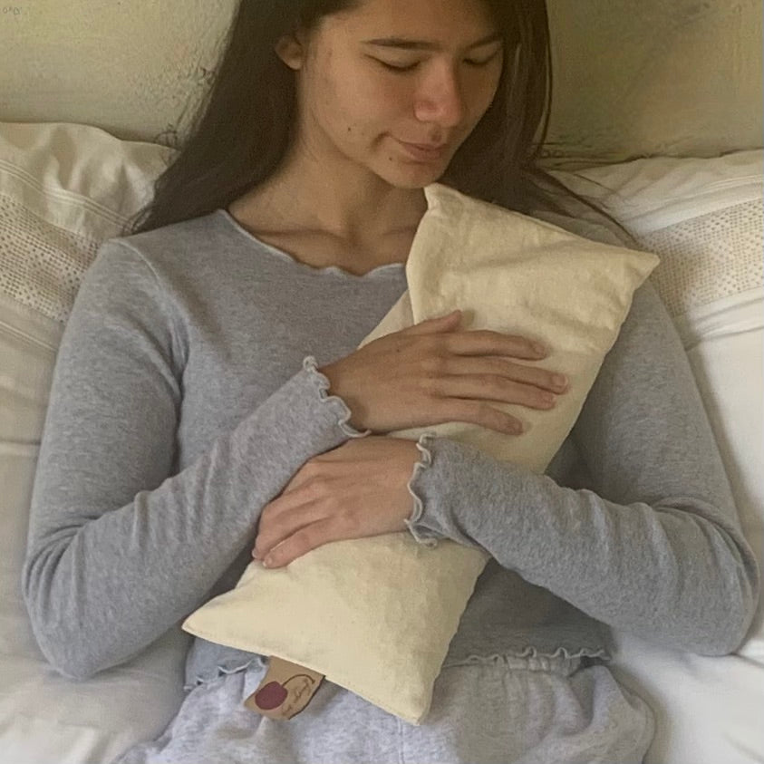 Hot Cherry Cervical Neck Pillow - Natural Denim