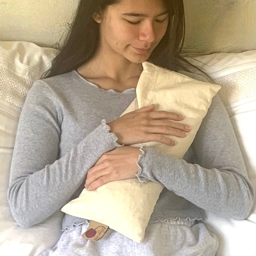 Hot Cherry Cervical Neck Pillow - Natural Denim