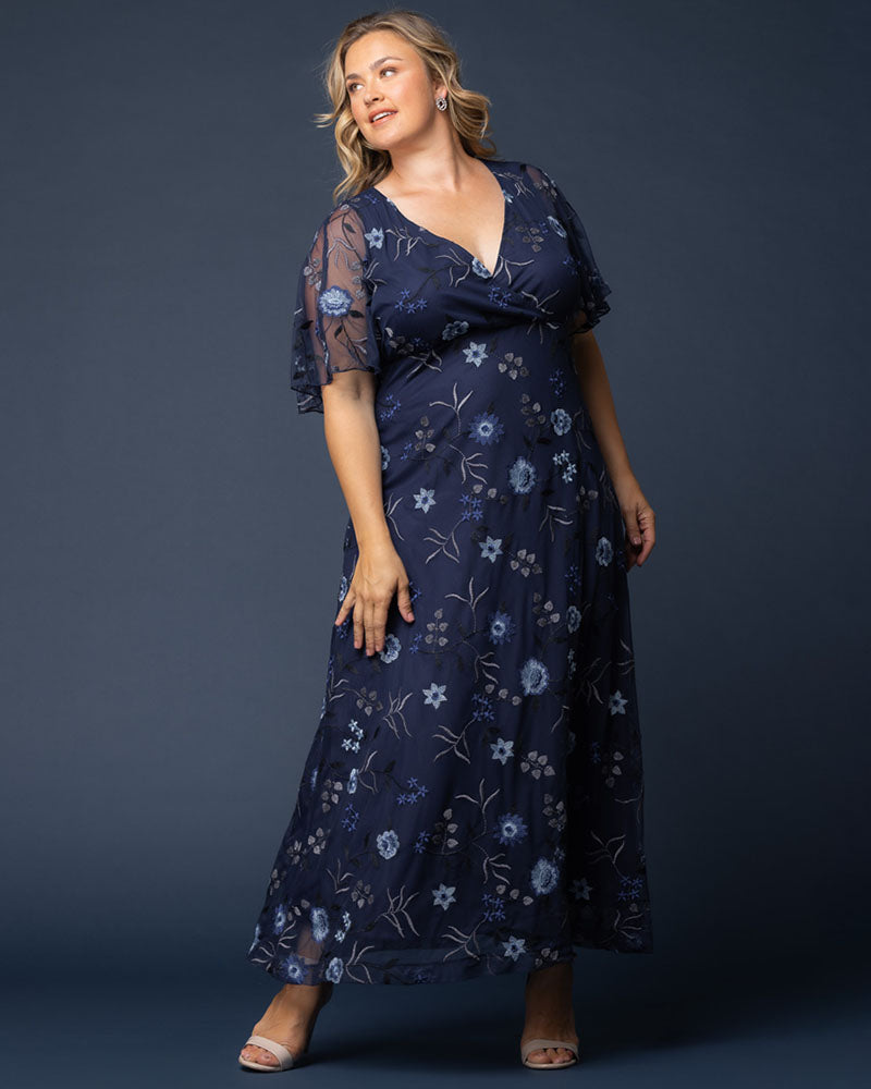 Plus Size Embroidered Elegance Evening Gown