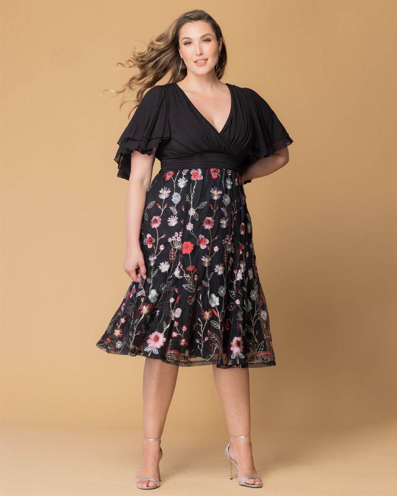 Plus Size Lillian Embroidered Cocktail Dress