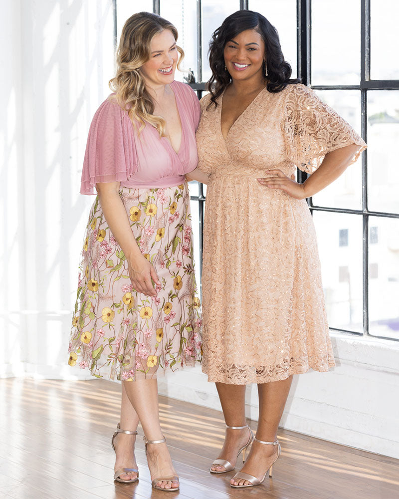 Plus Size Lillian Embroidered Cocktail Dress
