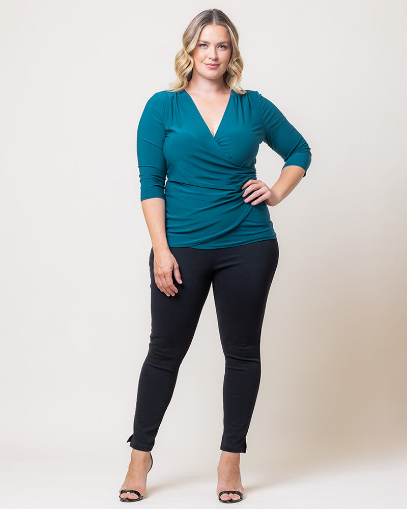 Plus Size Femme Fatale Faux Wrap Top