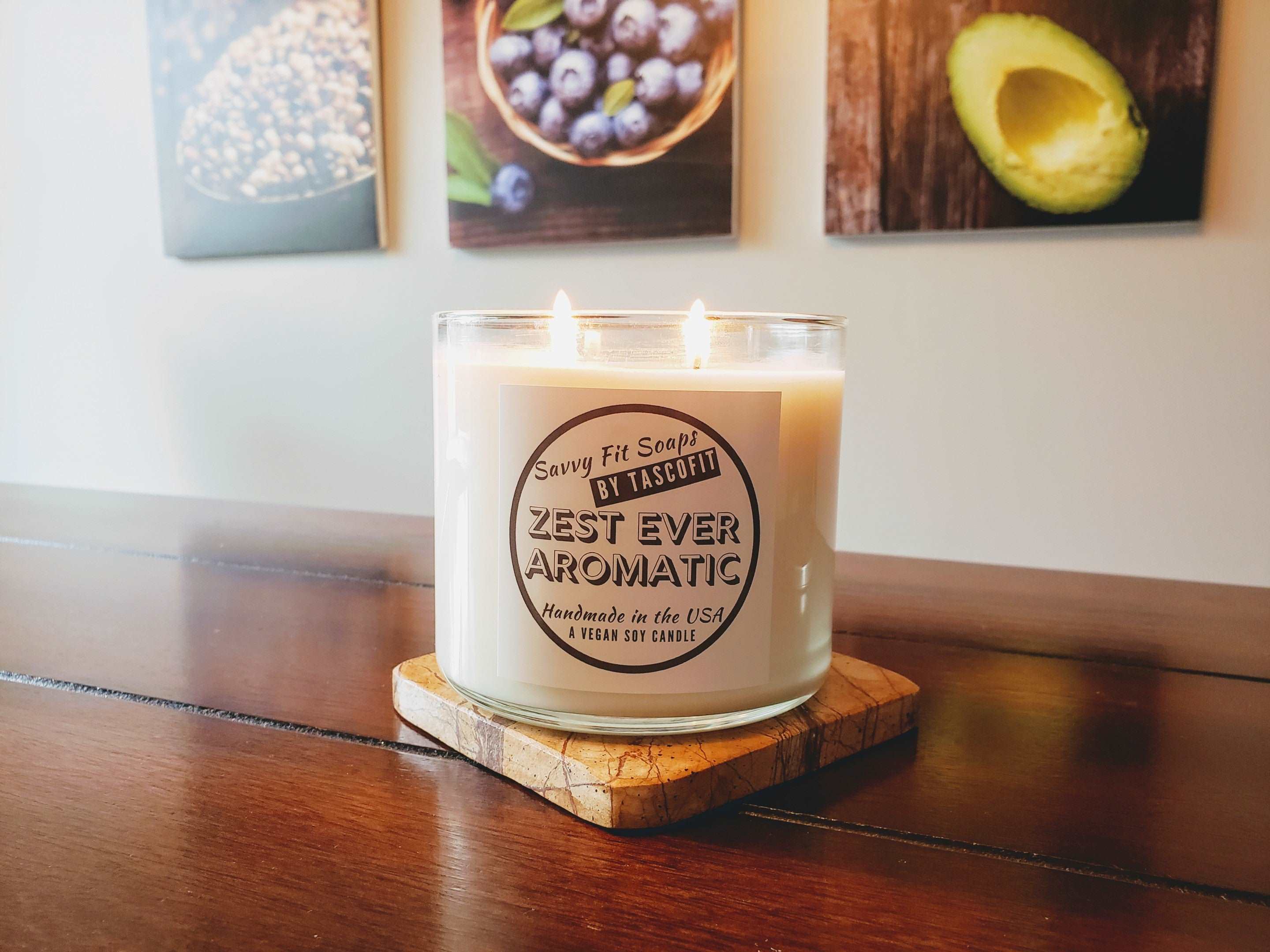 Zest Ever Aromatic Handcrafted Soy Lemon Candle - 18 Oz