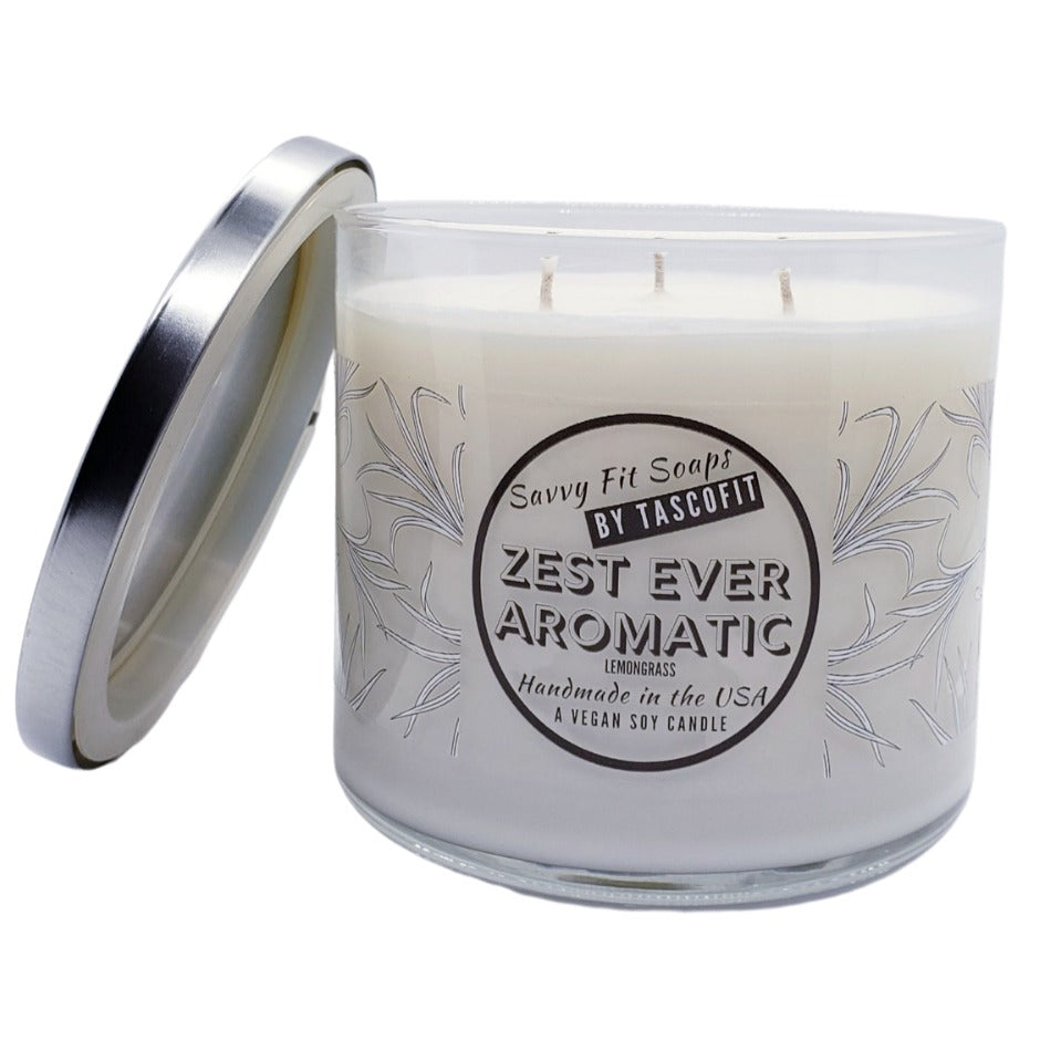 Zest Ever Aromatic Handcrafted Soy Lemon Candle - 18 Oz