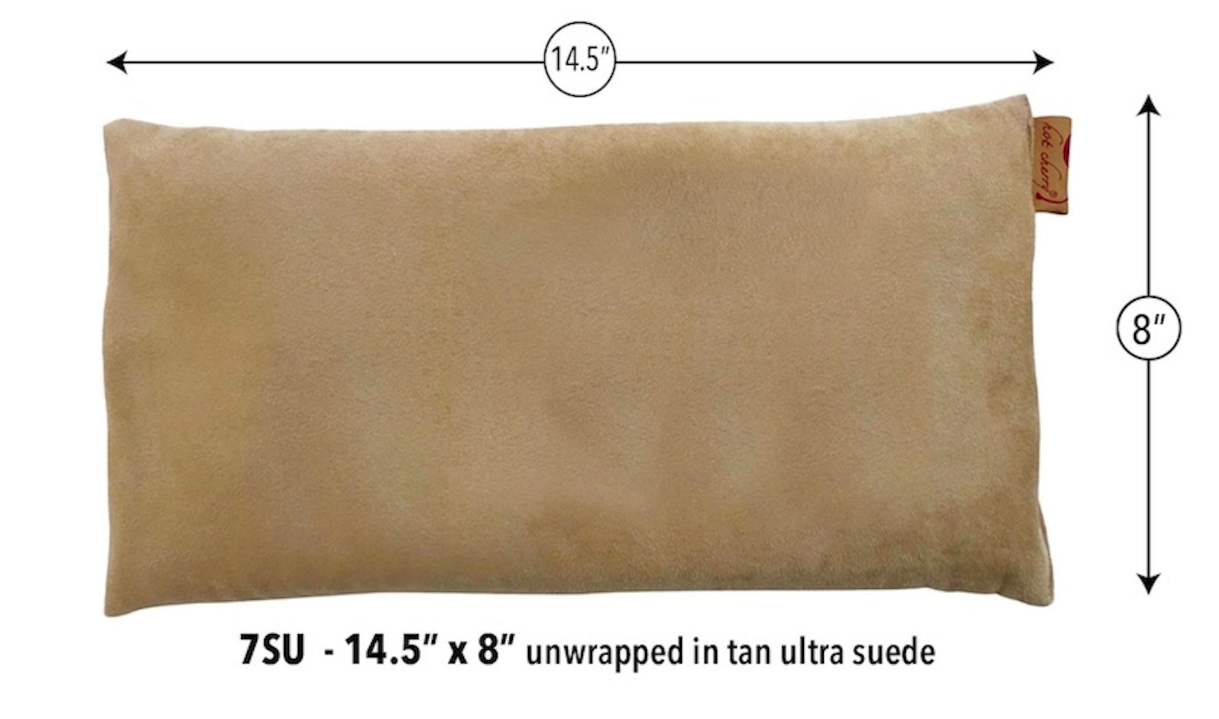 Hot Cherry Stone Large Rectangle Pillow - Tan Ultra-Suede