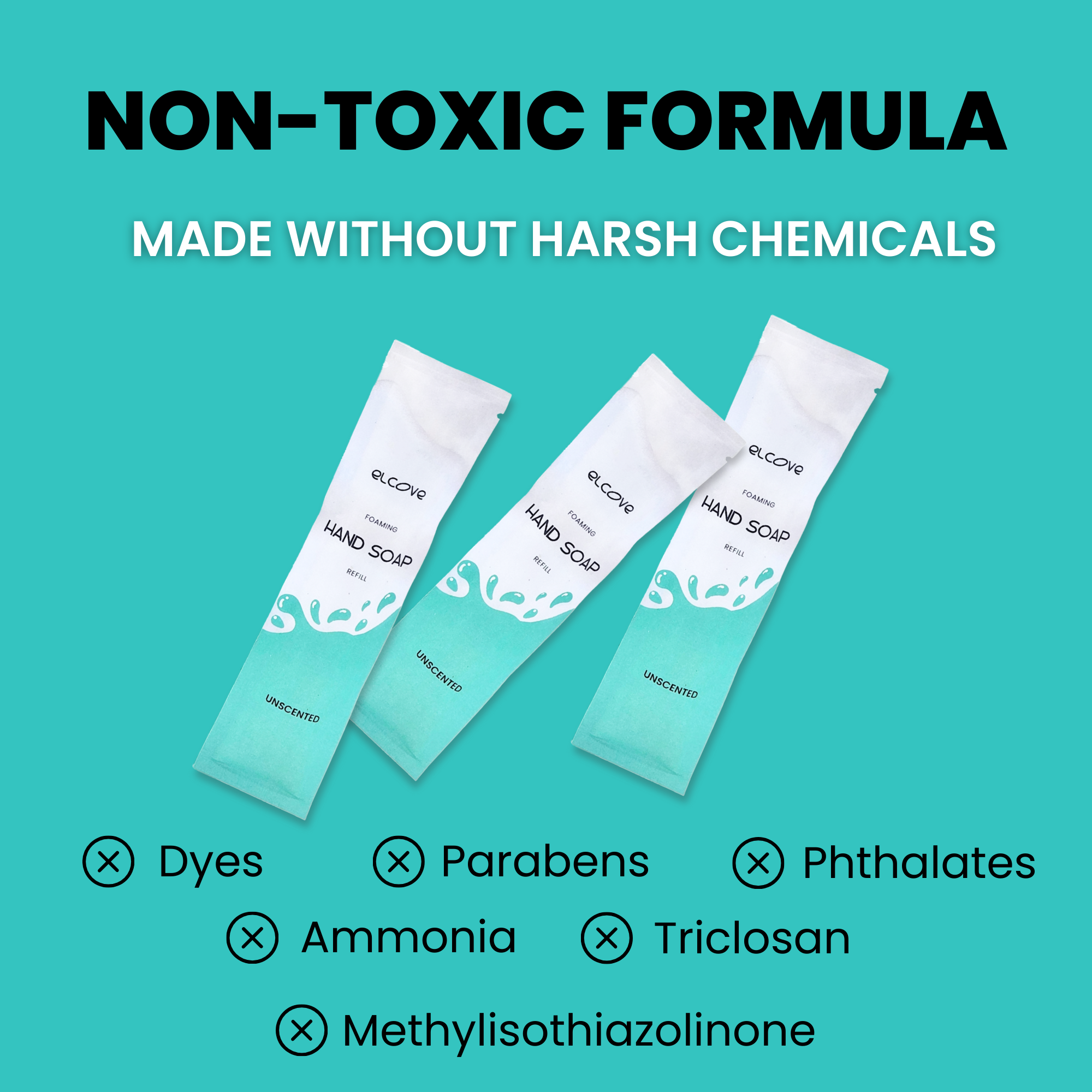 Plastic-Free Foaming Hand Soap Refills - Unscented, 5/10/15