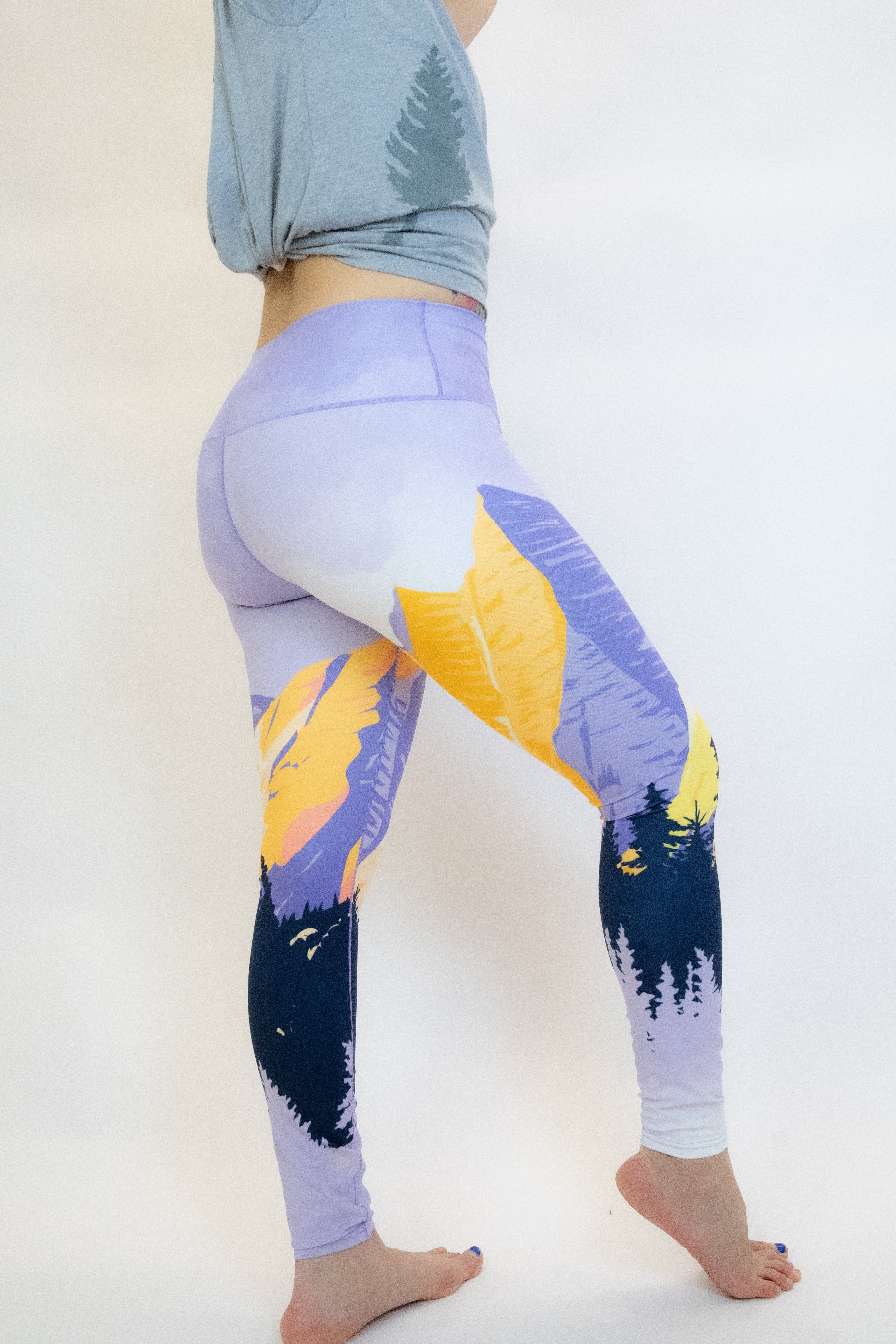 Eco-Friendly Painted Peaks Yoga Pants