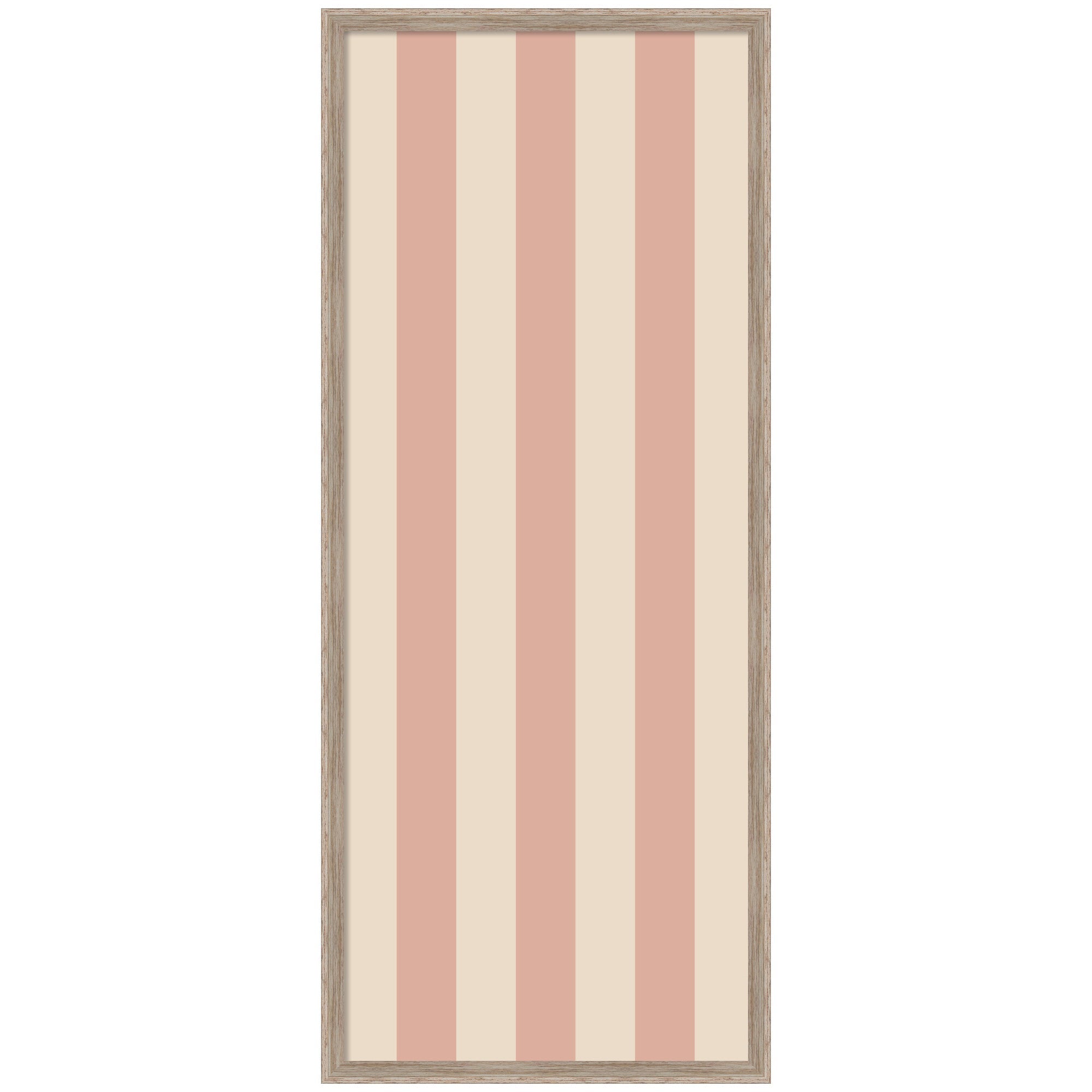 Framed Fabric Pinboard Wide Stripes Pink Wall Organization