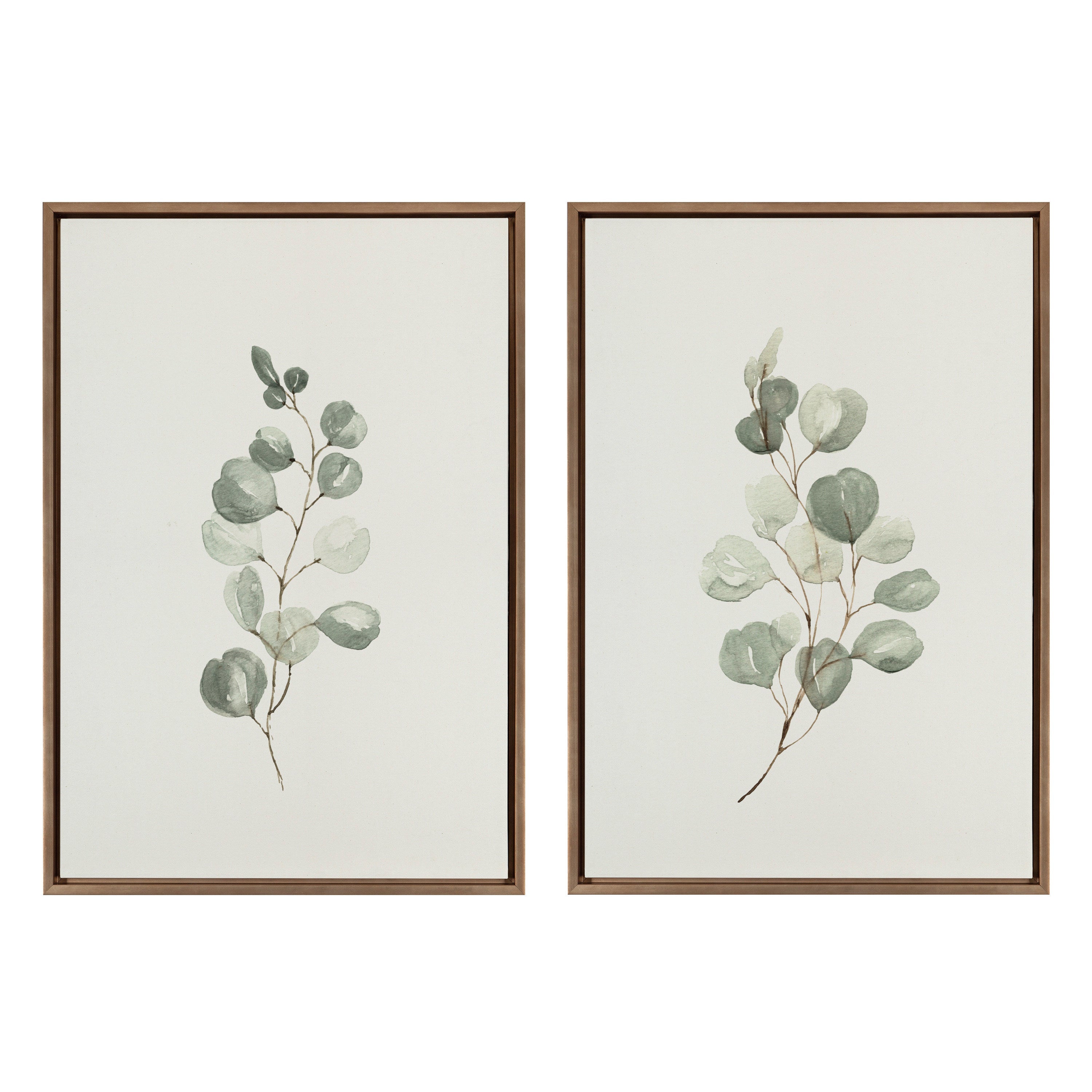 Sylvie Eucalyptus Framed Canvas Set by Maja Mitrovic of Makes My Day Happy