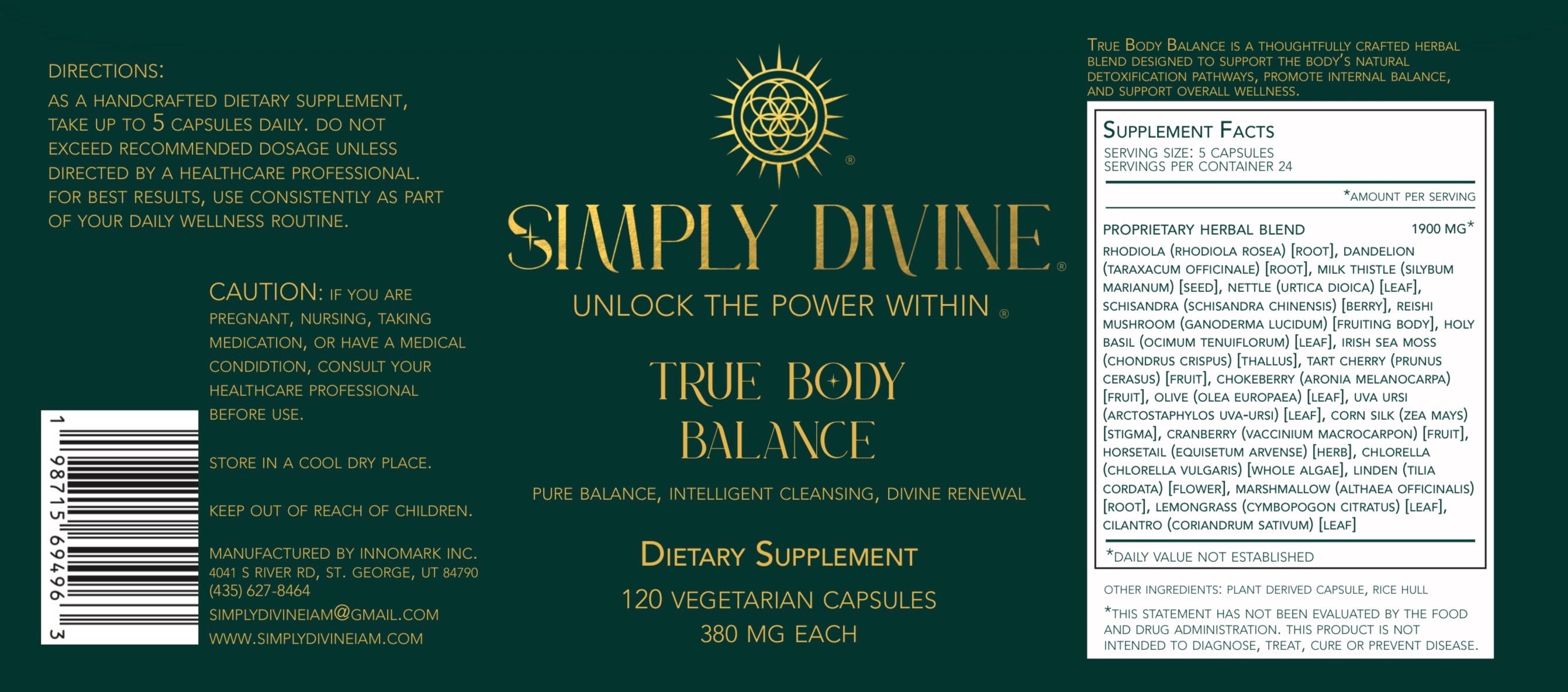 True Body Balance Herbal Supplement - Bladder Kidney & Liver