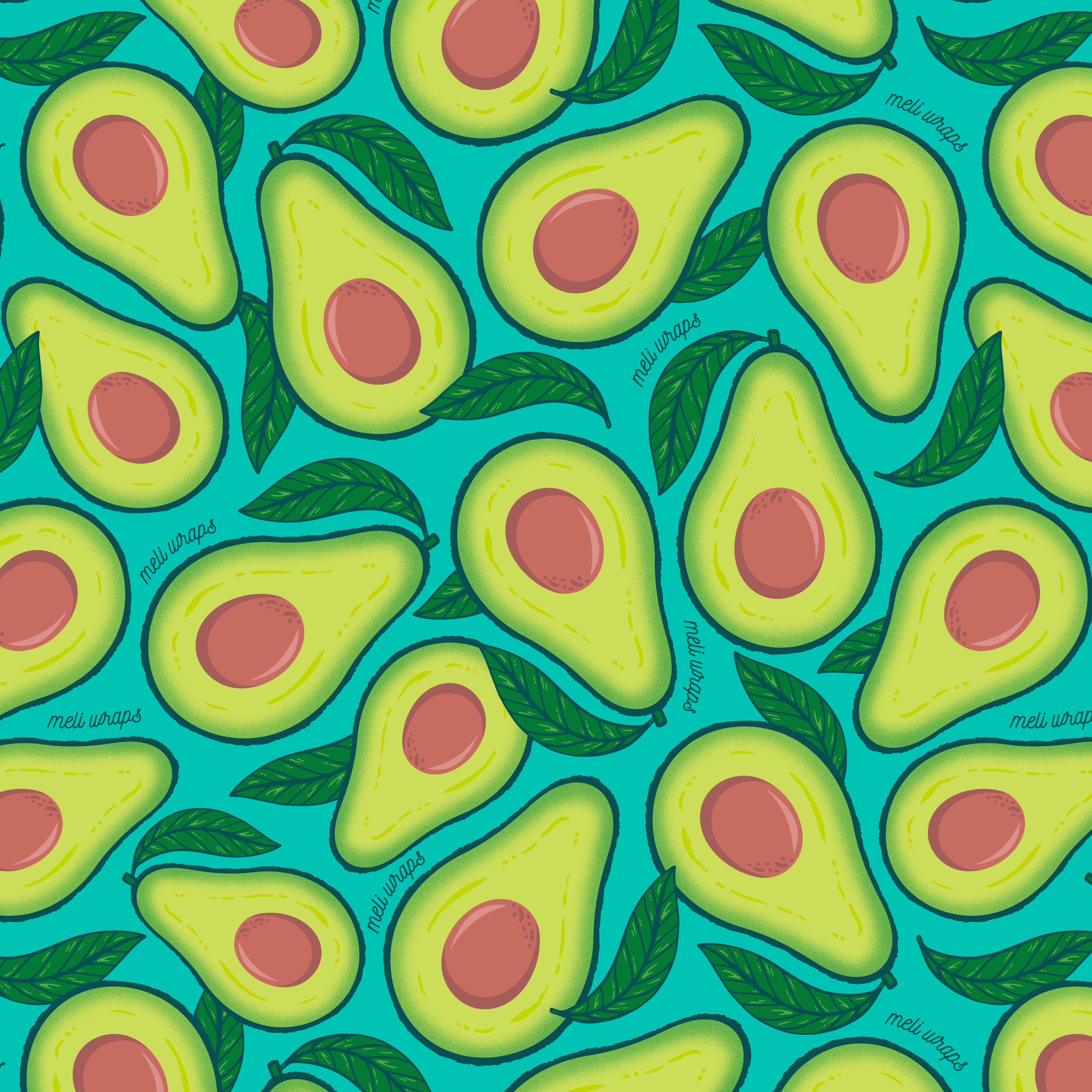 Eco-Friendly Beeswax Food Wrap - Avocado Print