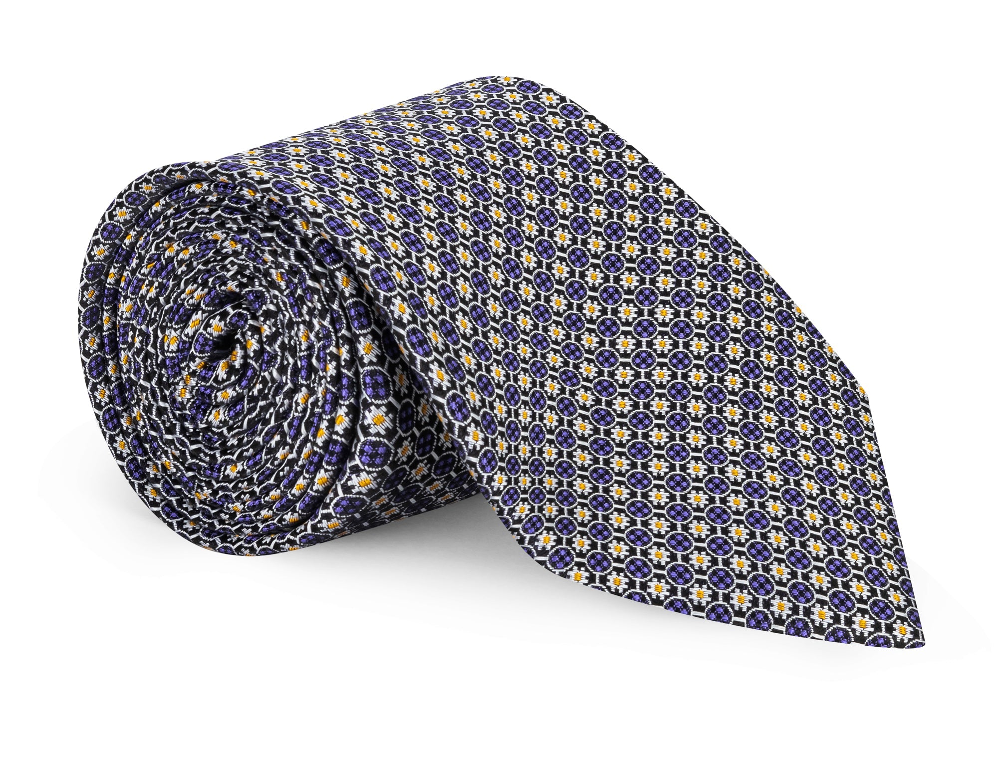 Handmade Ainslie Purple Micro Geo Tie - Italian Silk