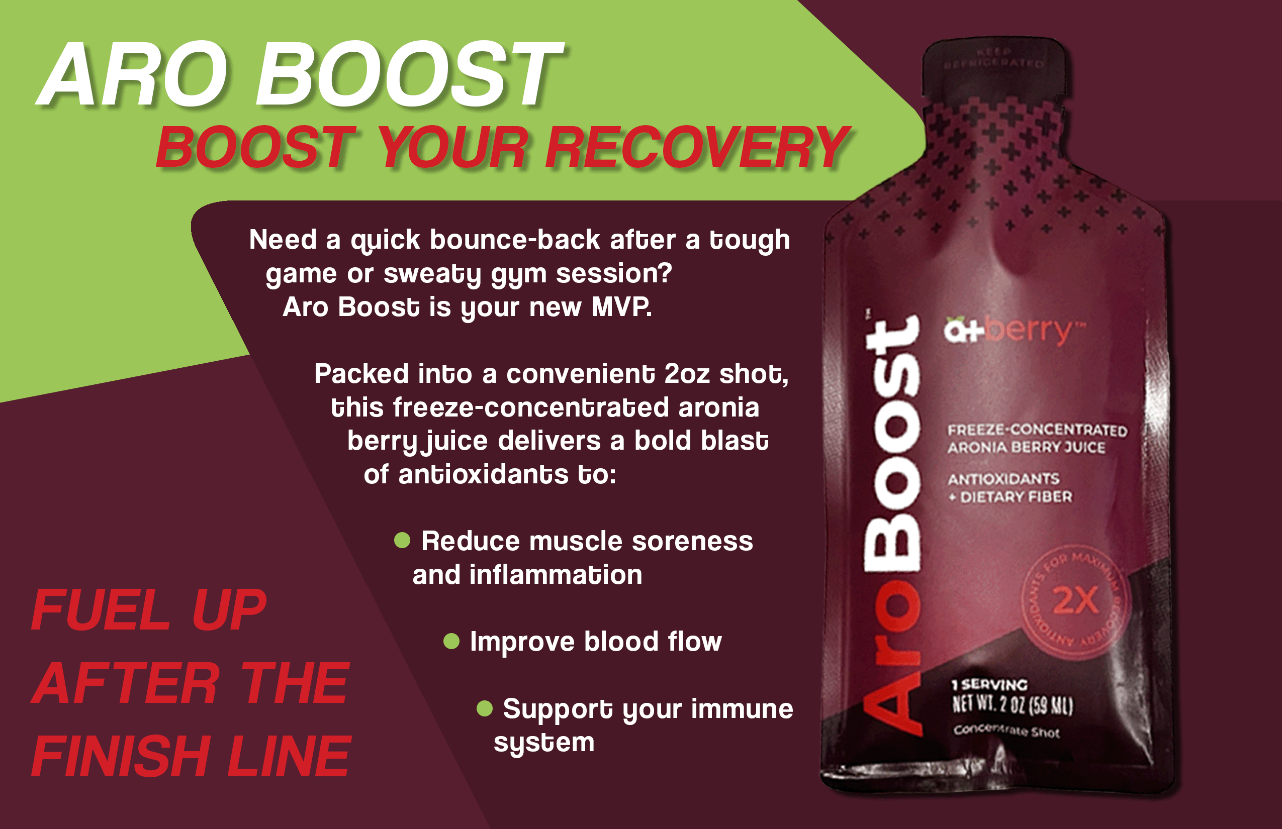 24 Pack AroBoost: All-Natural Power, Superior Recovery. From University Sports to Your Gym