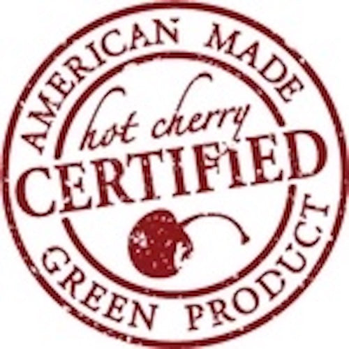 Hot Cherry Square Heat Pillow - Red Denim