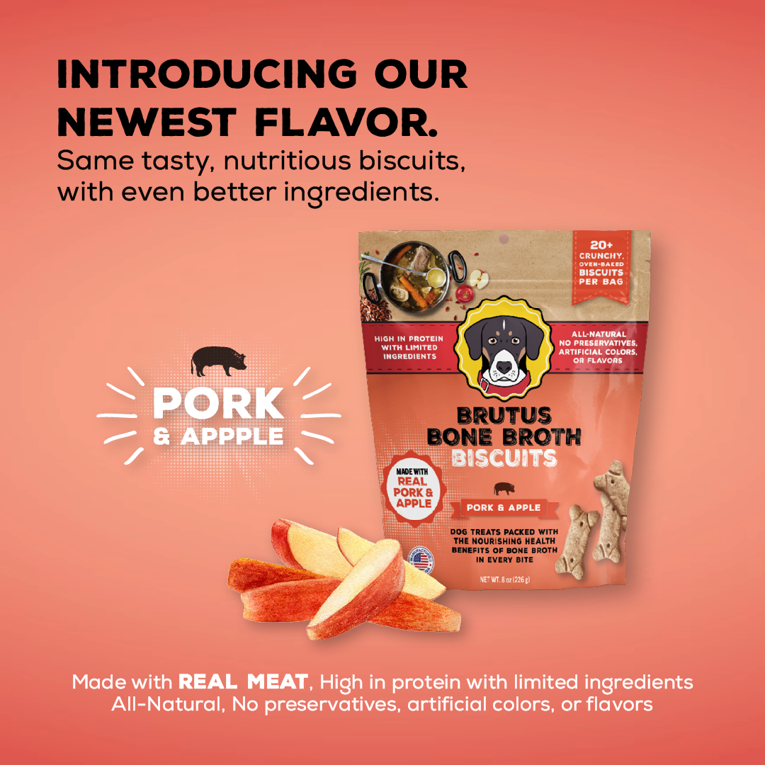 Natural Real Pork & Apple Bone Broth Biscuits