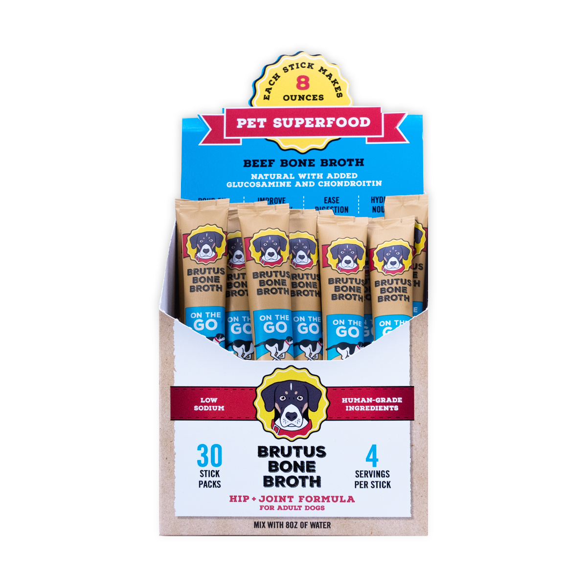 Convenient Brutus On The Go Bone Broth Powder - Beef