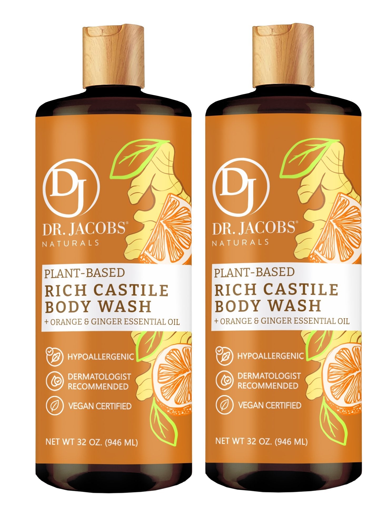 Citrus Castile Body Wash - Orange & Ginger - 32oz