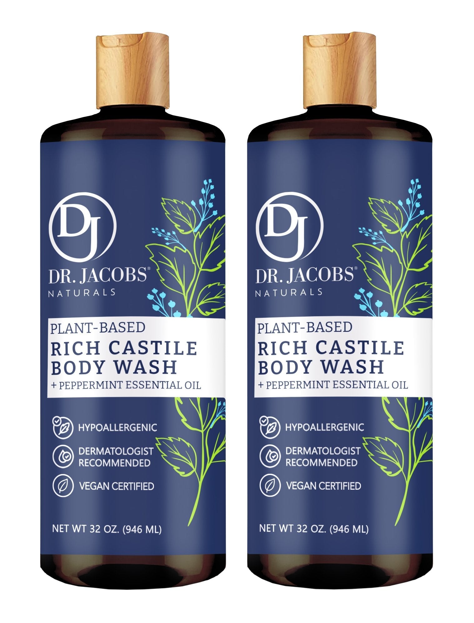 Peppermint Castile Soap Body Wash - 32 oz