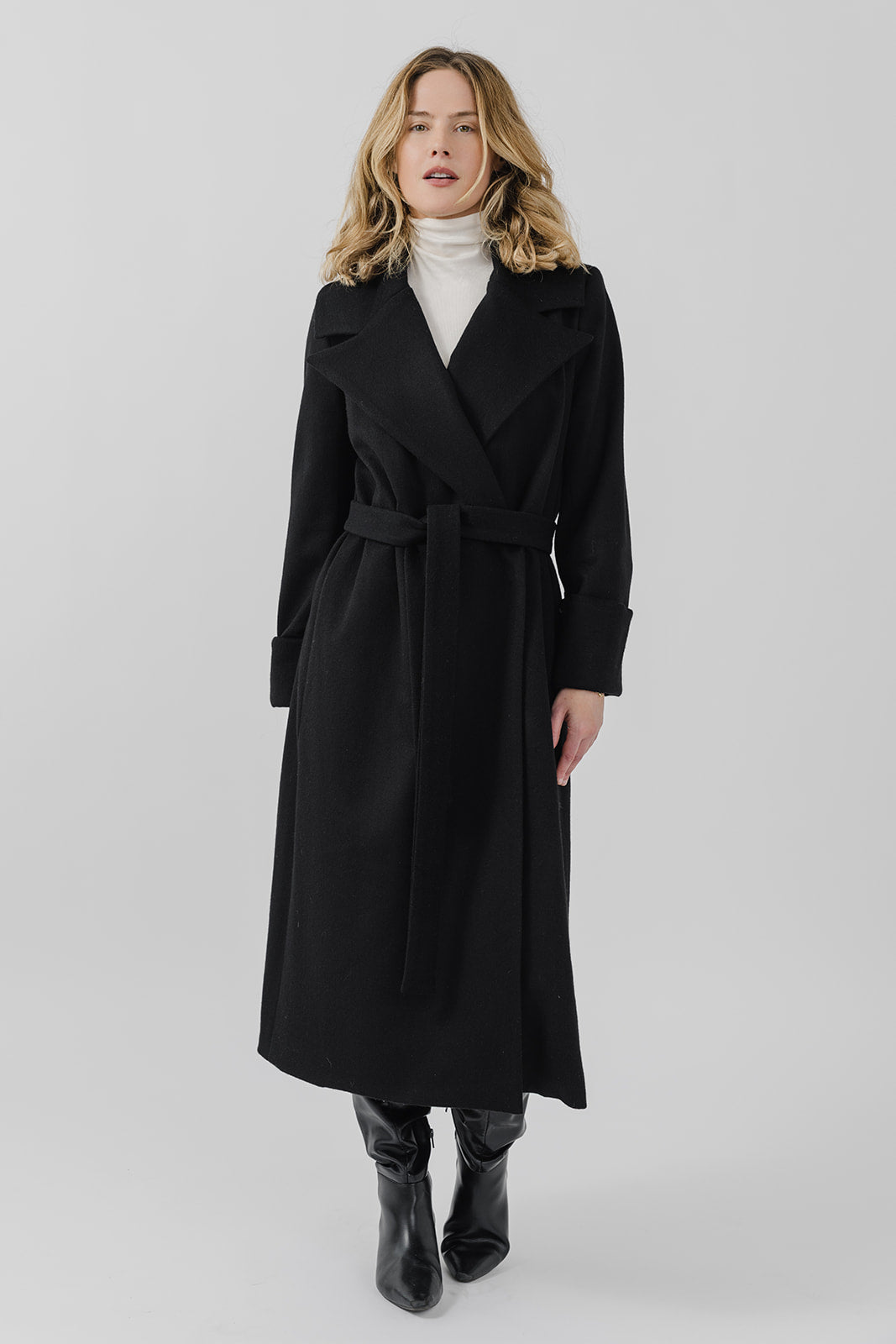 The Dearborn Long Wool Overcoat - Black
