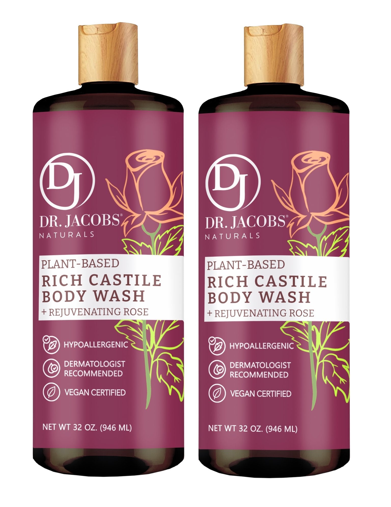 Rose Castile Body Wash - 32 oz