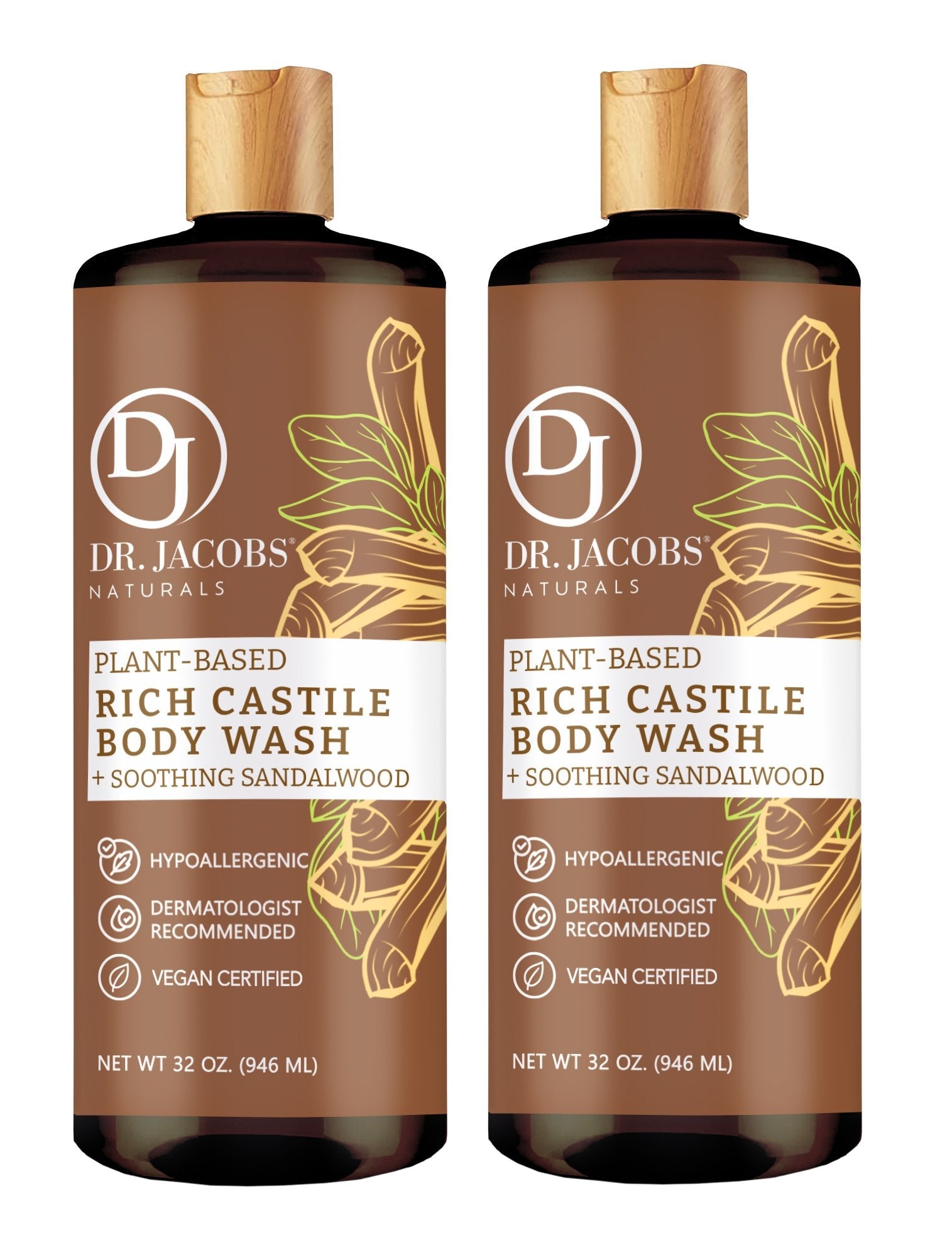 Sandalwood Castile Body Wash - 32 oz