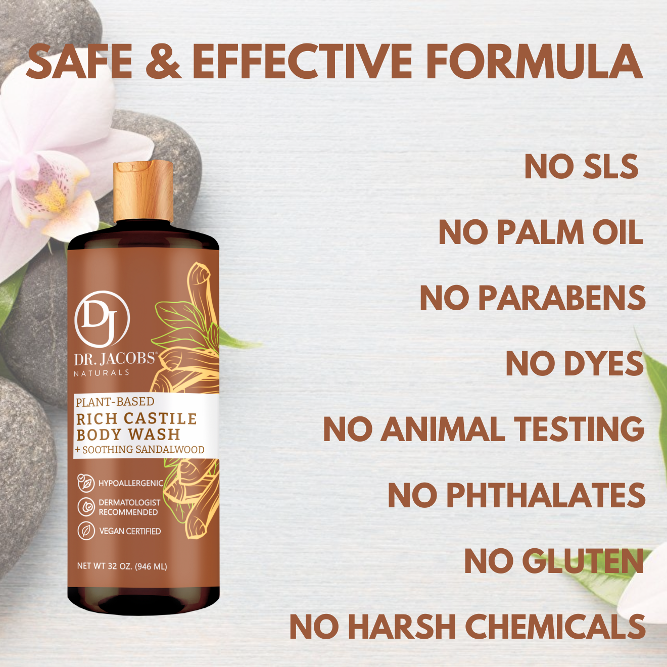 Sandalwood Castile Body Wash - 32 oz