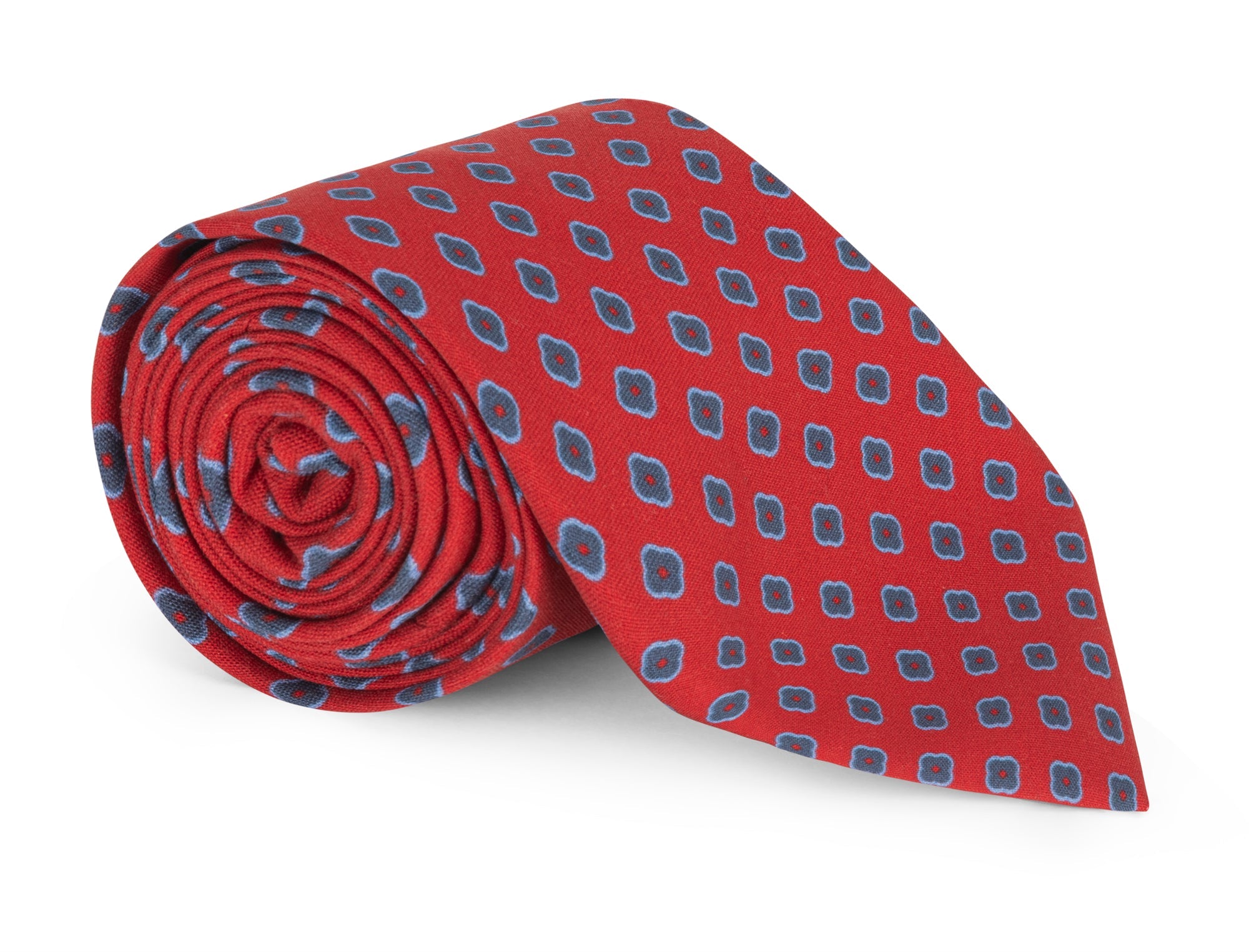 Handmade Barnes Red Foulard Tie - Silk