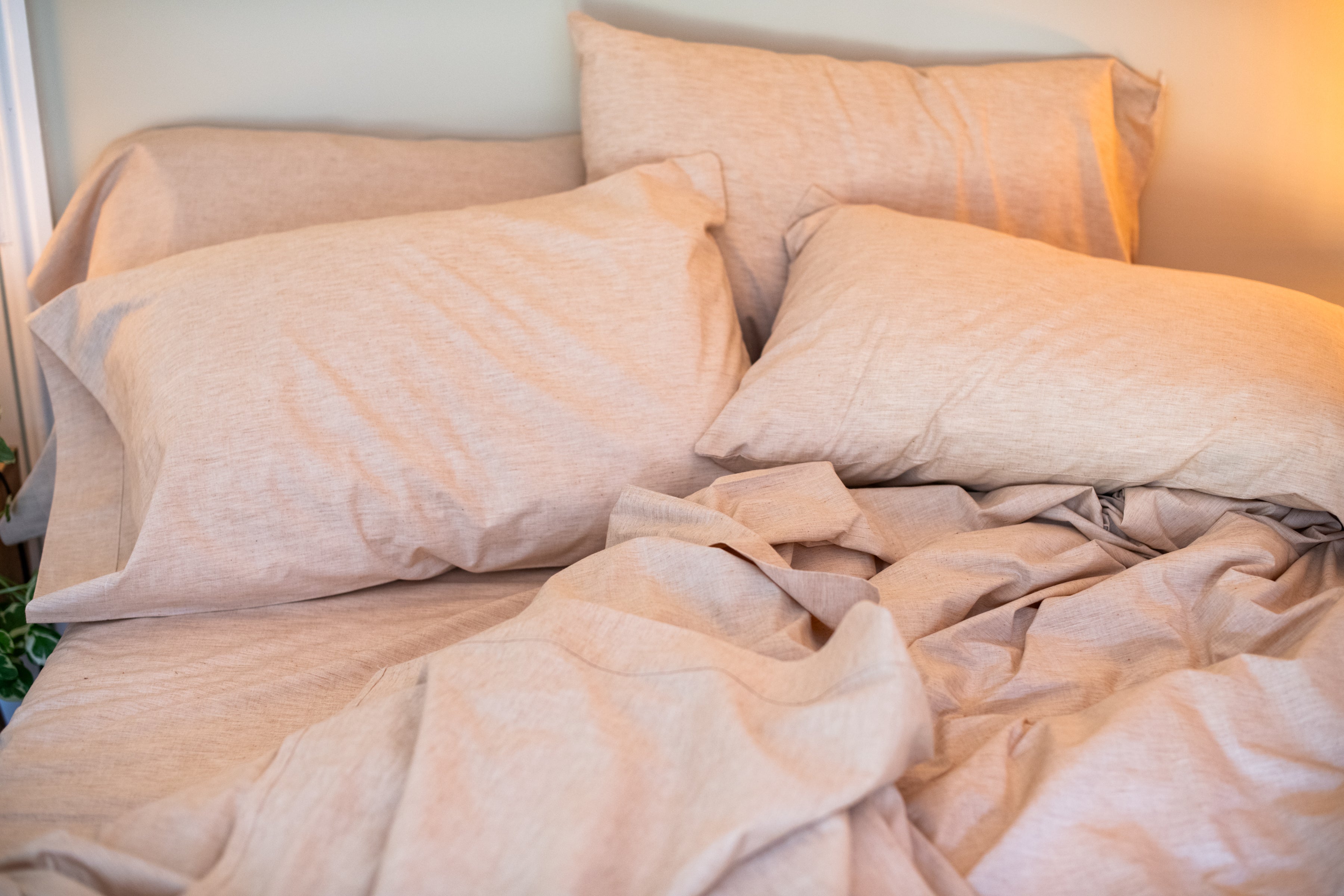 Naturally Dyed Cotton Sheet Set - Coyote Brown
