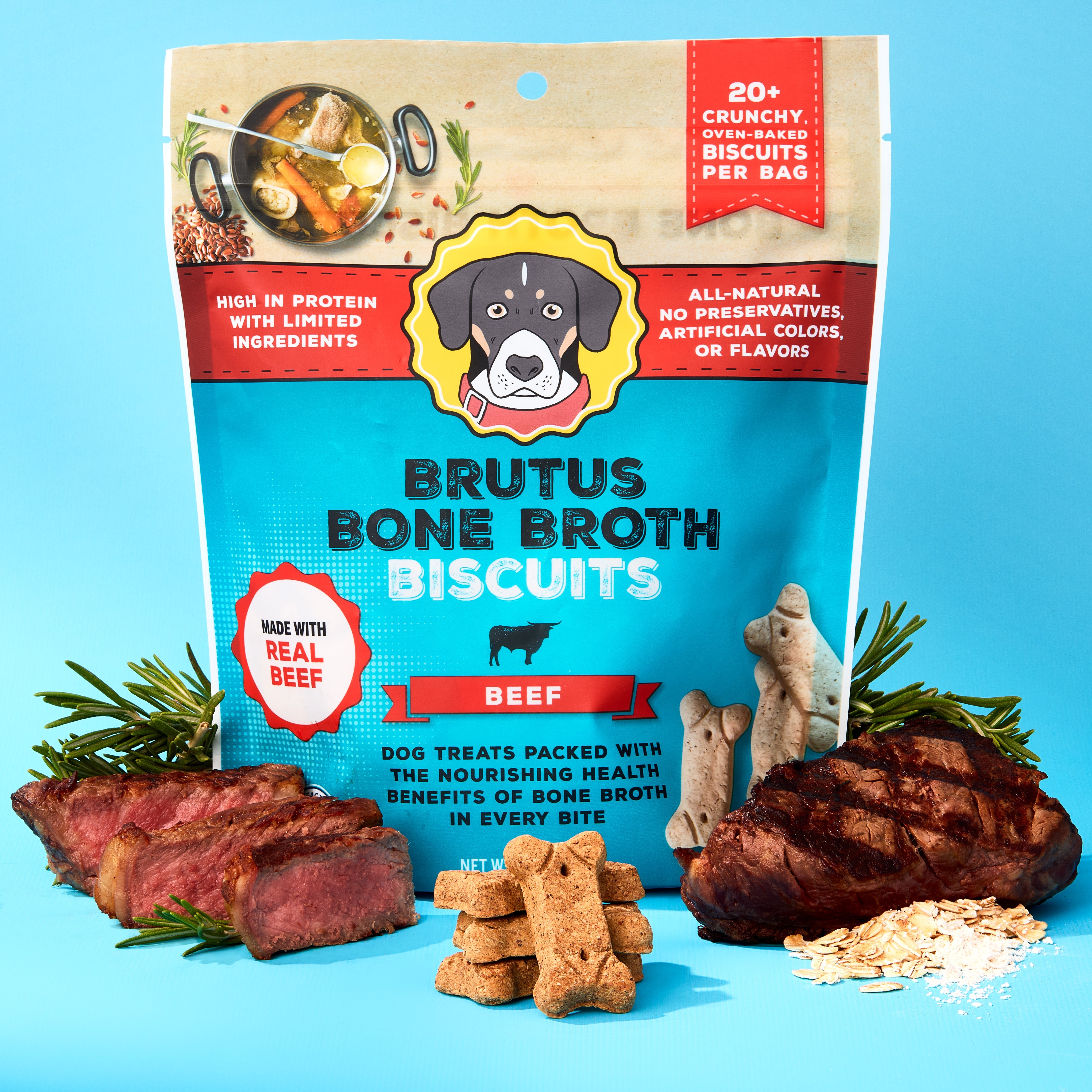 Natural High Protein Beef Broth Dog Biscuits