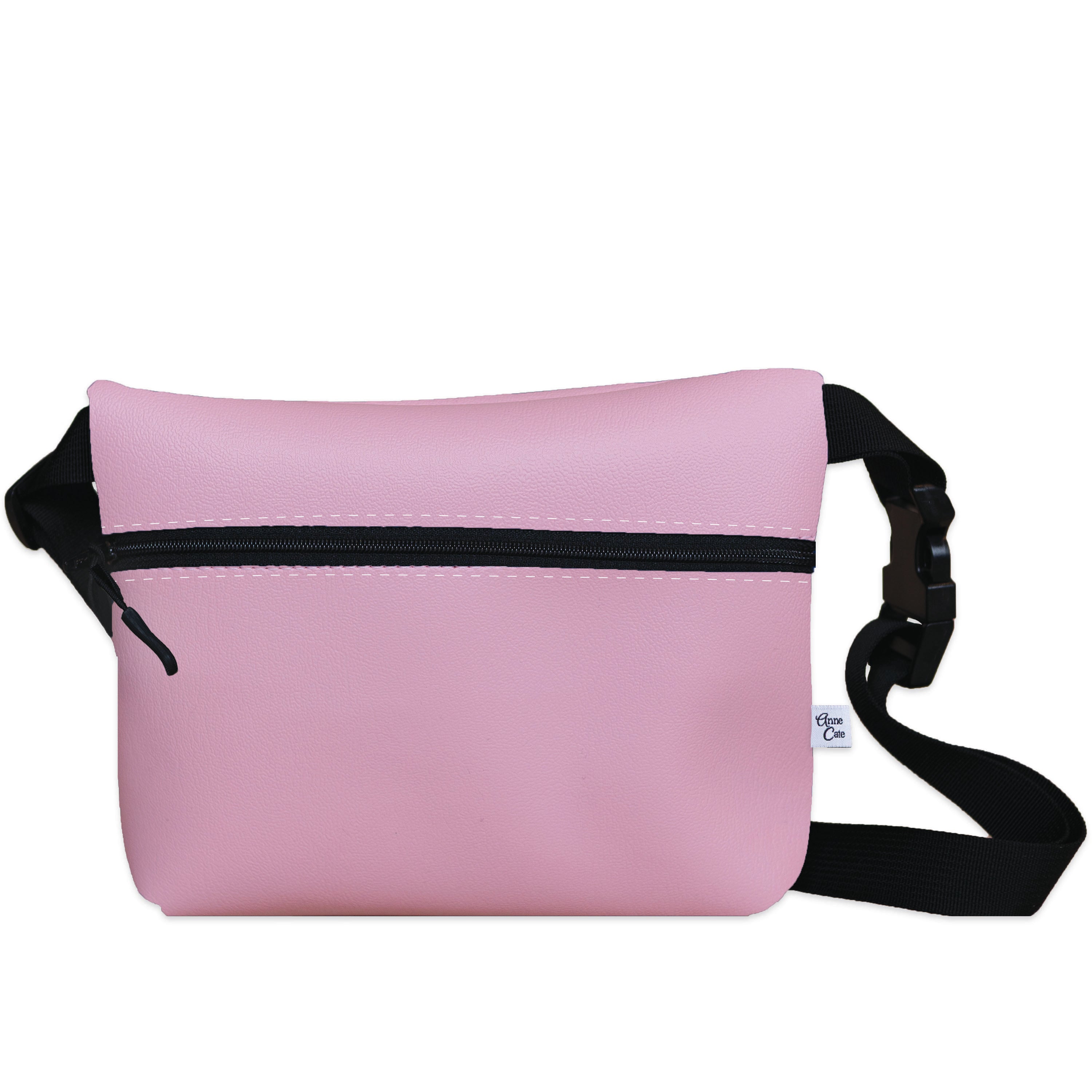 Vegan Leather Crossbody Or Fanny Pack - Pink
