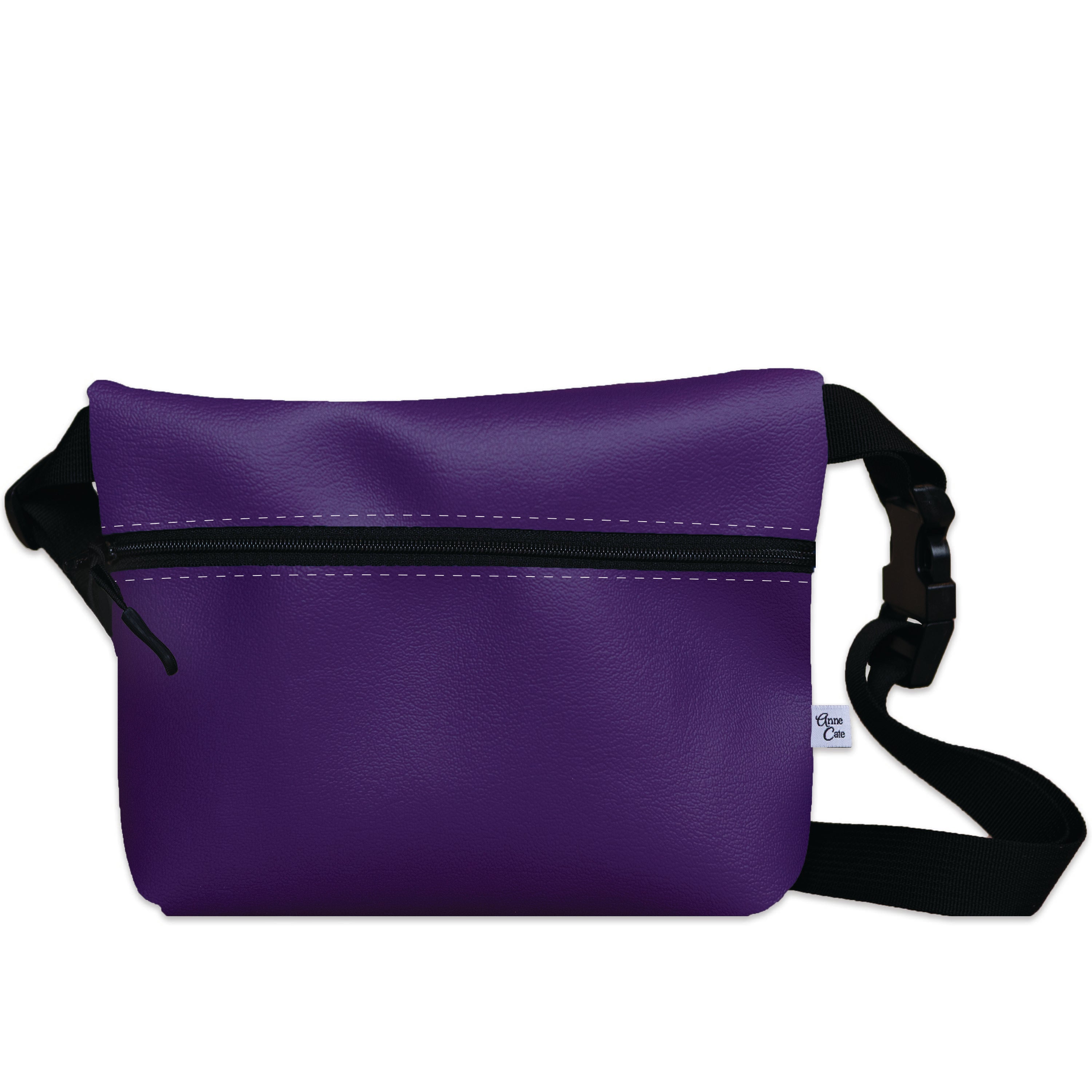 Vegan Leather Belt Bag, Fanny Pack - Purple