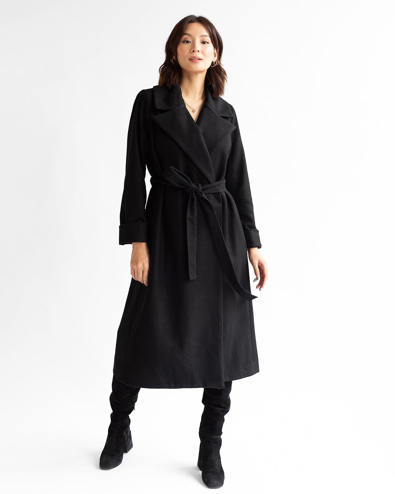 Dearborn Long Wool Overcoat - Black