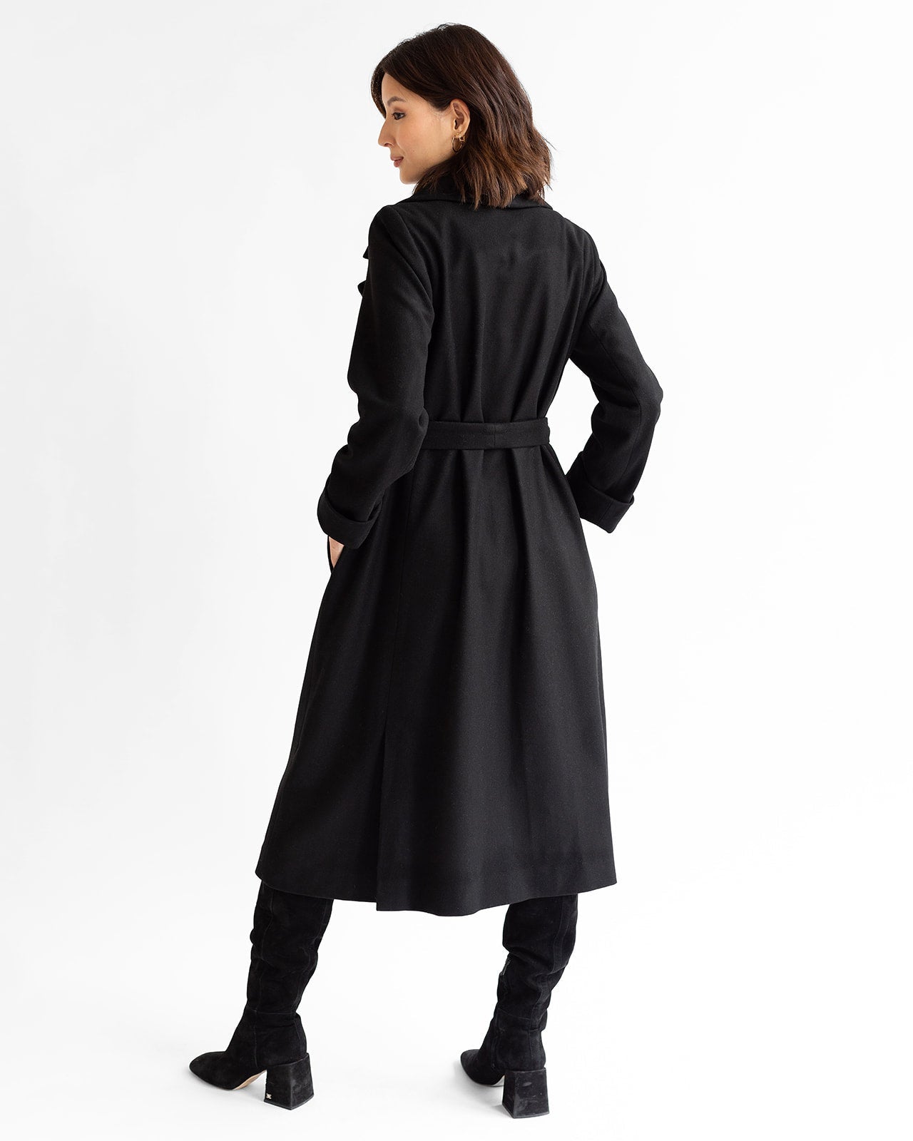 Dearborn Long Wool Overcoat - Black