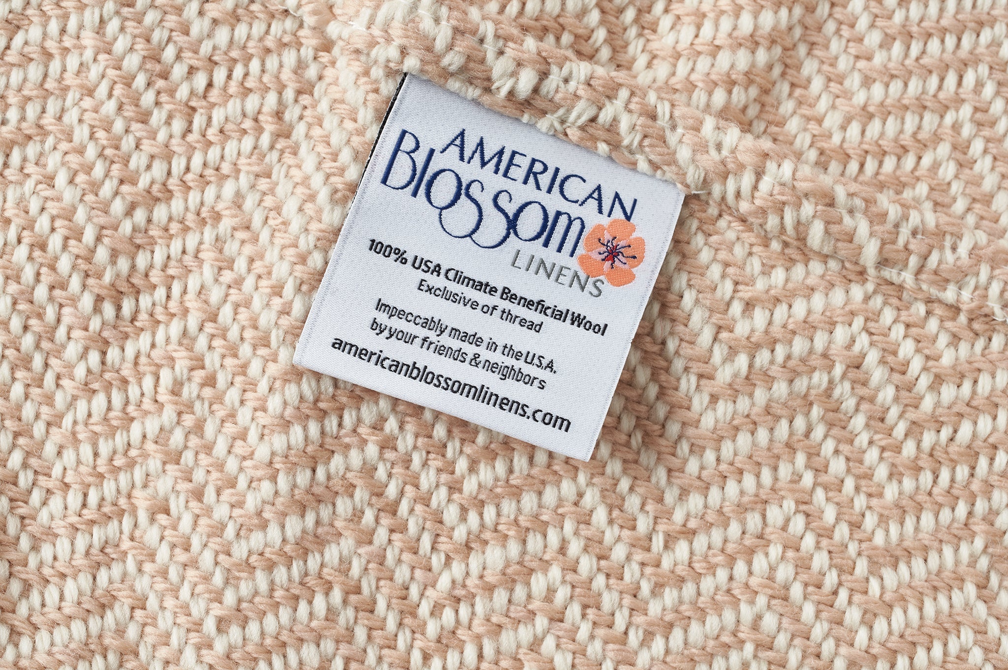 Wool Throw Blanket USA Climate Beneficial - Chevron