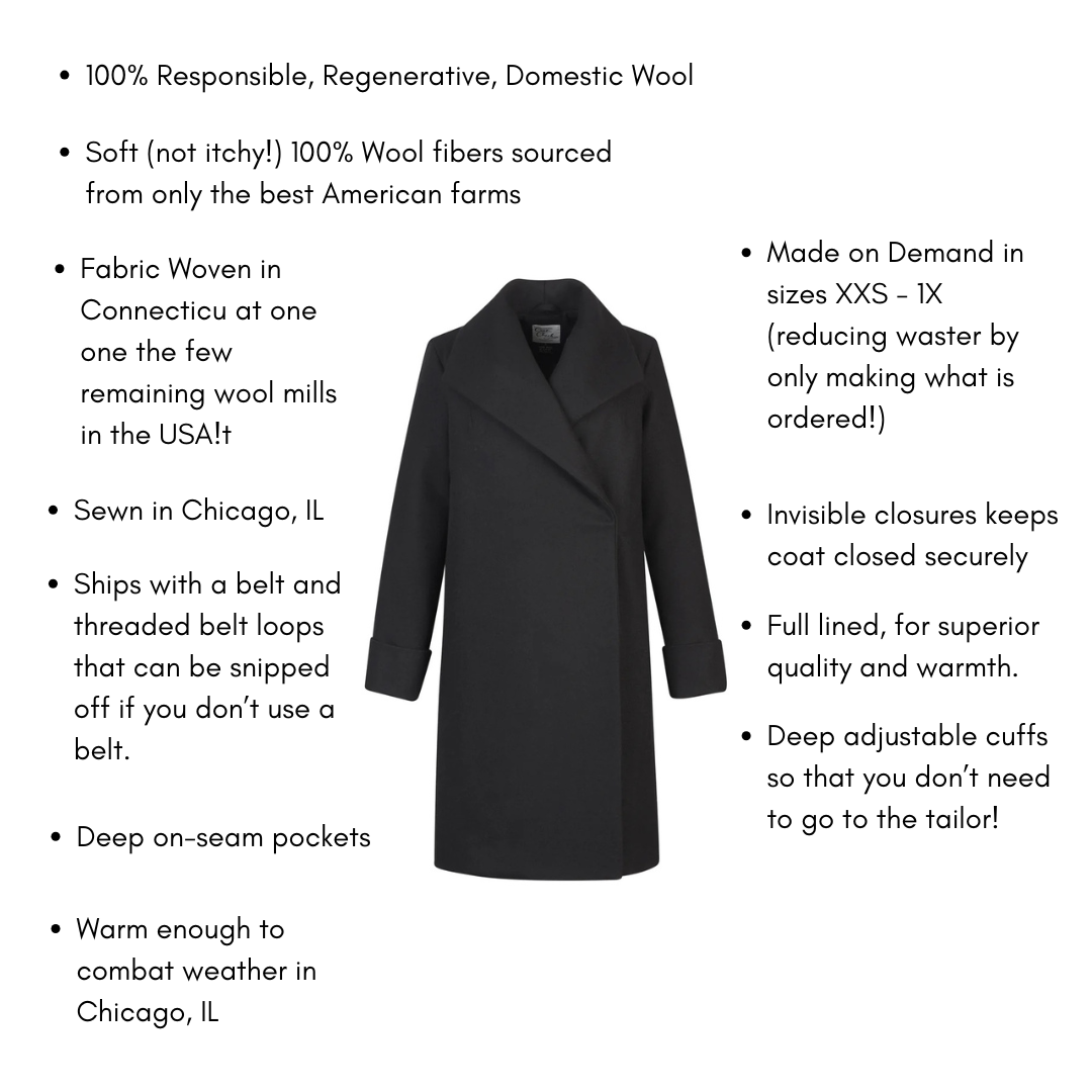 The Southport Wool Overcoat - Black