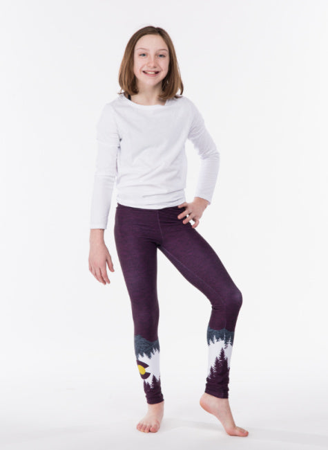 Kids Eco-Friendly Burgundy Native Yoga Pants
