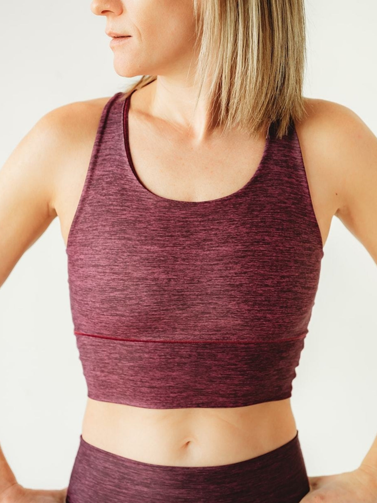 Eco-Friendly Burgundy Native Longline Sports Bra