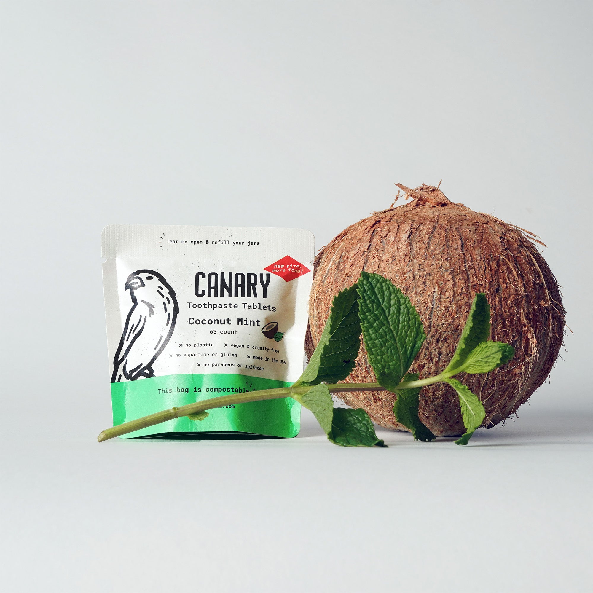 Plastic-Free Coconut Mint Toothpaste Tablets