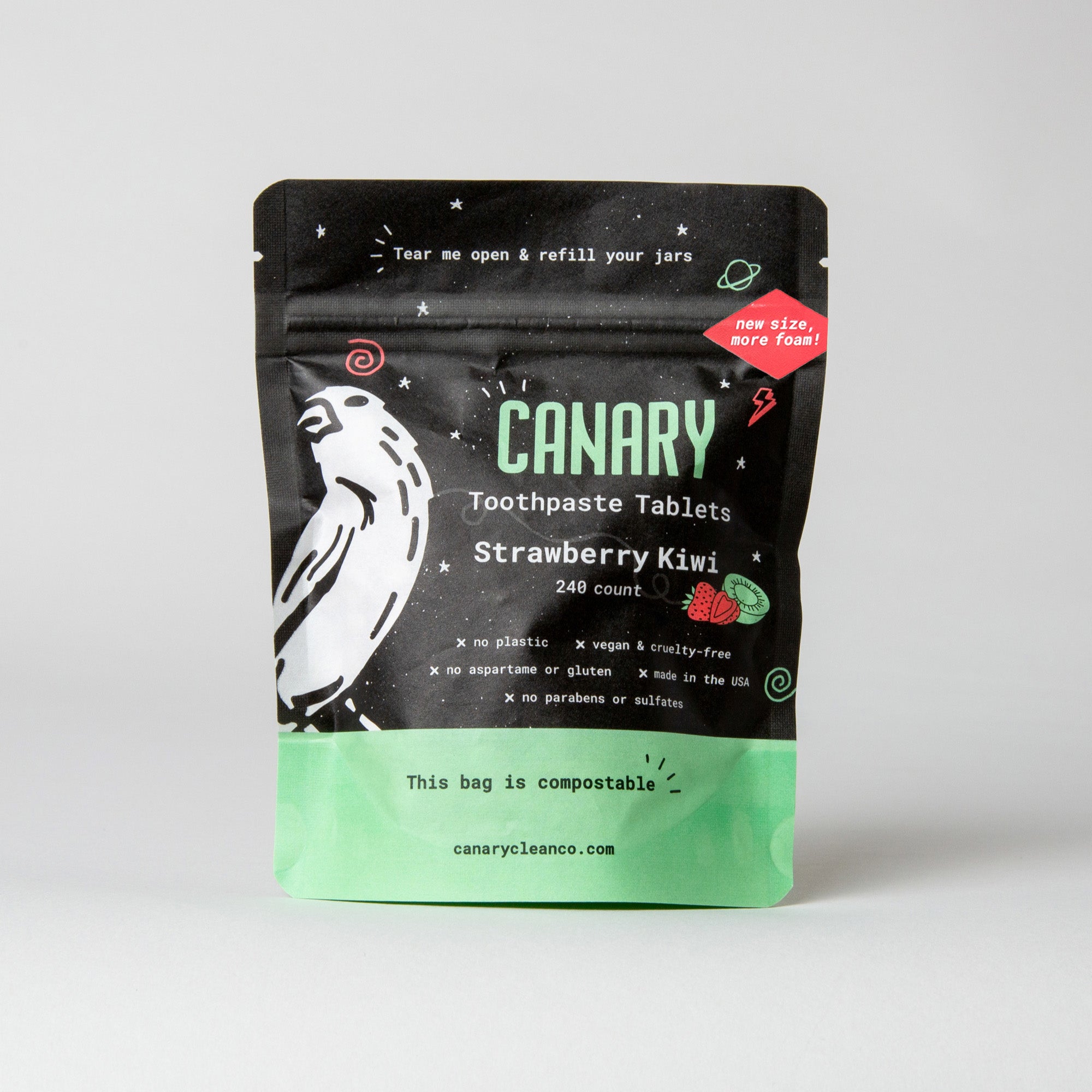 Eco-Friendly Strawberry Kiwi Toothpaste Tablets