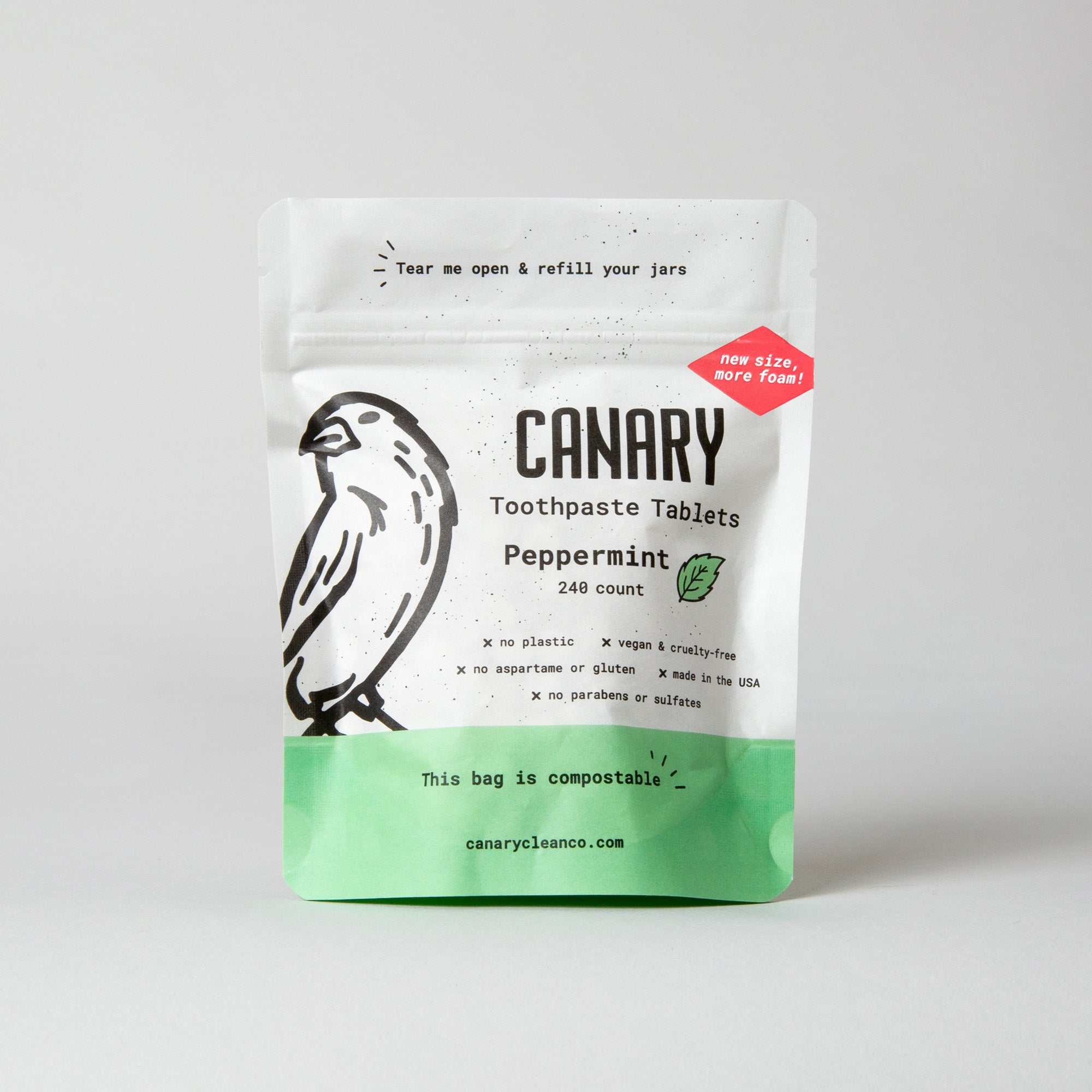 Eco-Friendly Peppermint Toothpaste Tablets - New Formula
