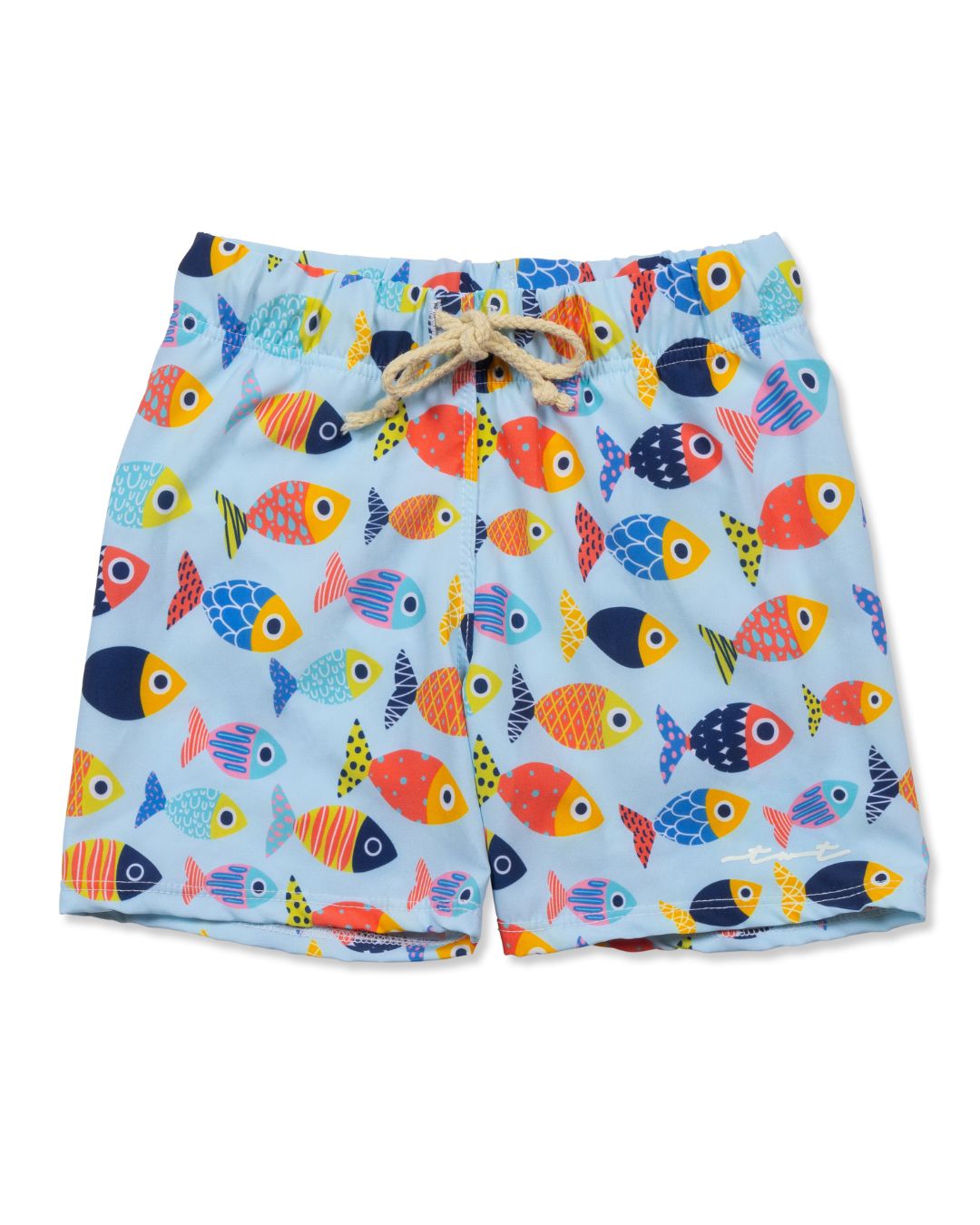 Boys Colorful Fish UPF 50 Breathable Swim Trunks