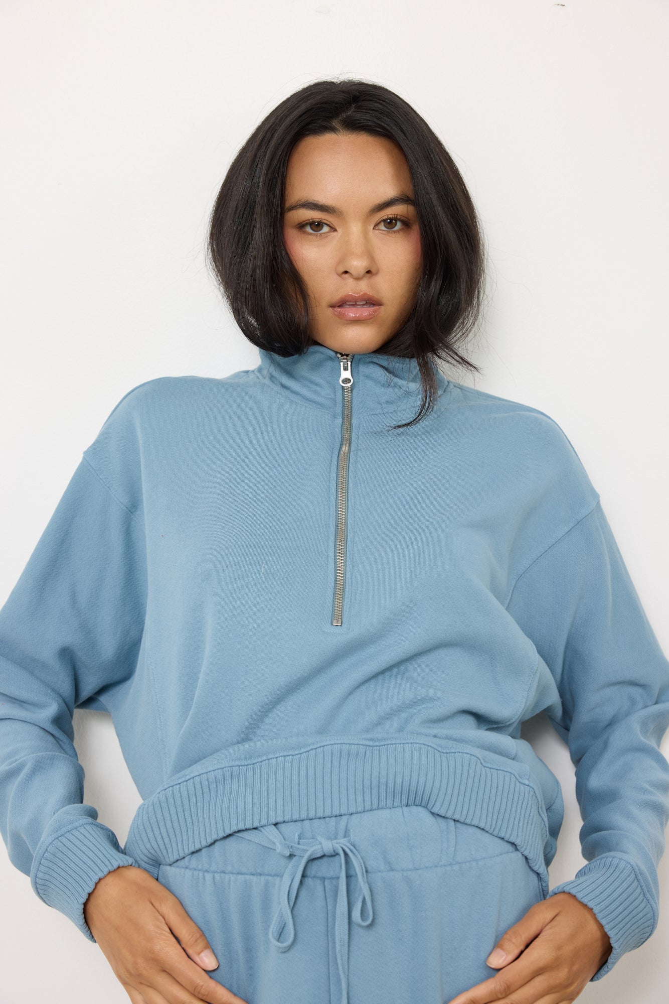 Half Zip Hoodie - Cotton French Terry
