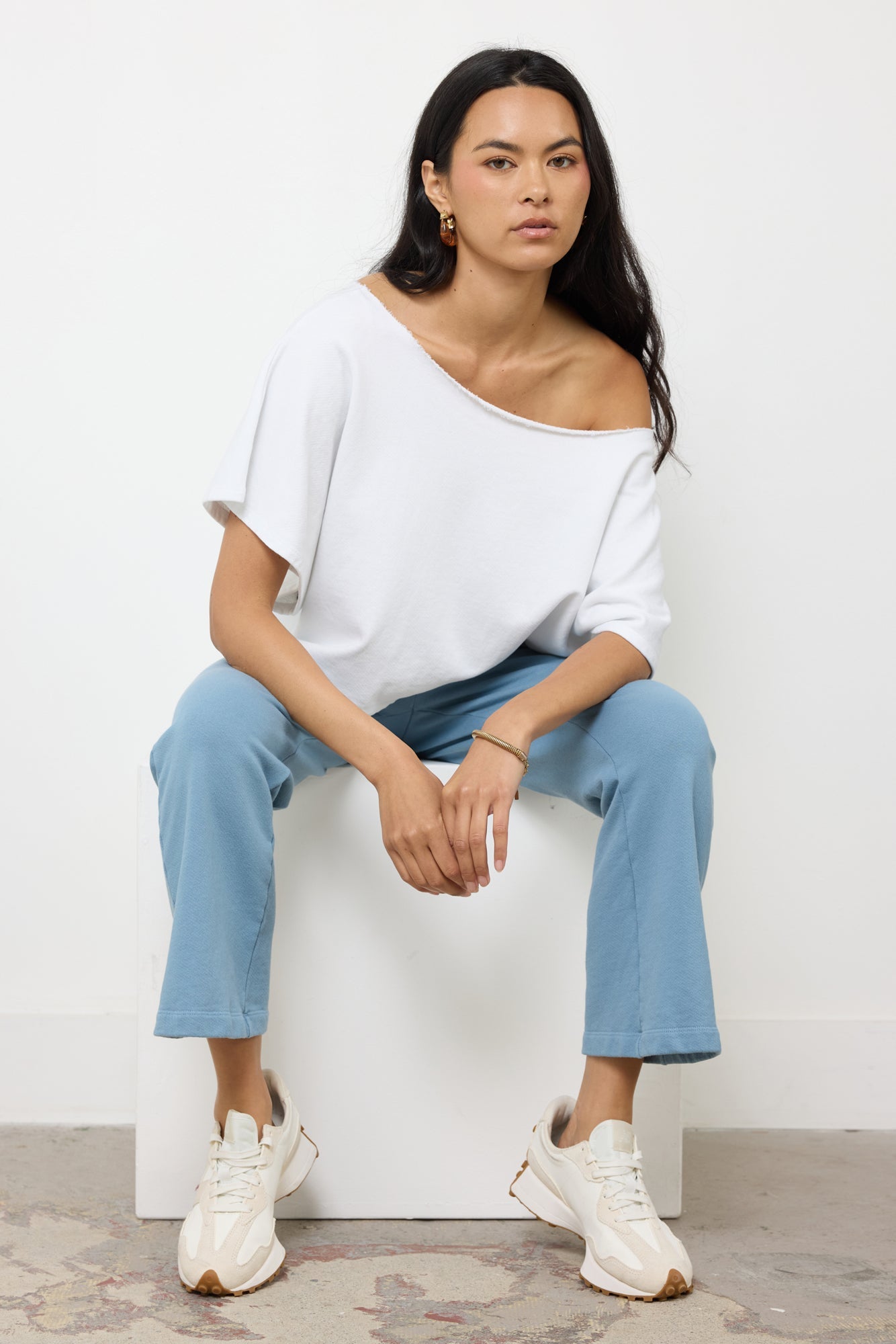French Terry Off the Shoulder Cotton Top