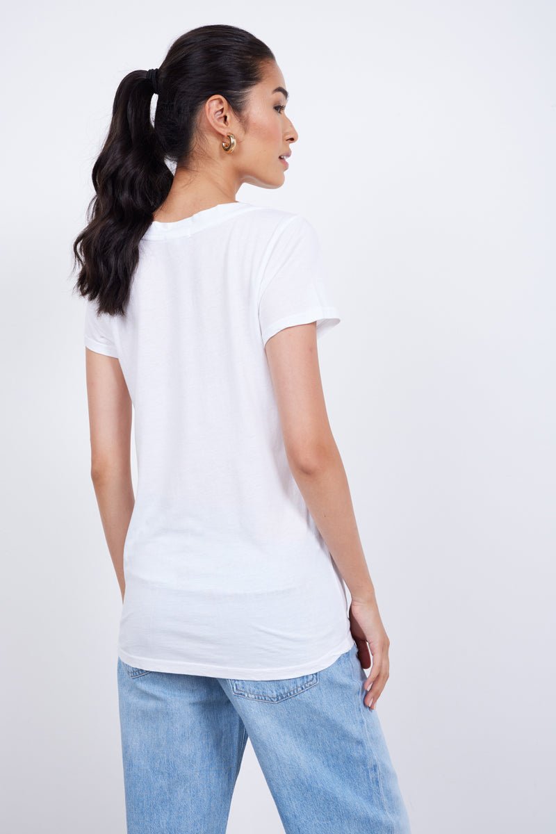 Low V-Neck Boyfriend Lightweight Tee