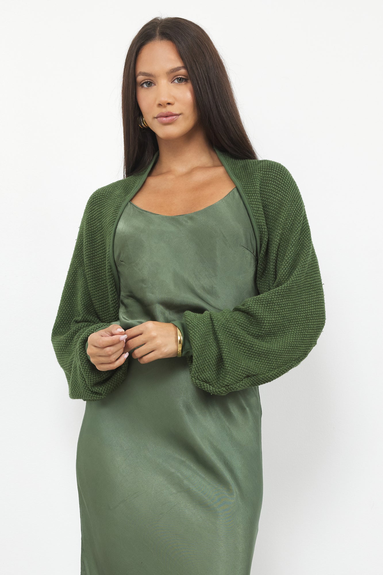 Sia Shrug Mesh Sweater Knit Crop