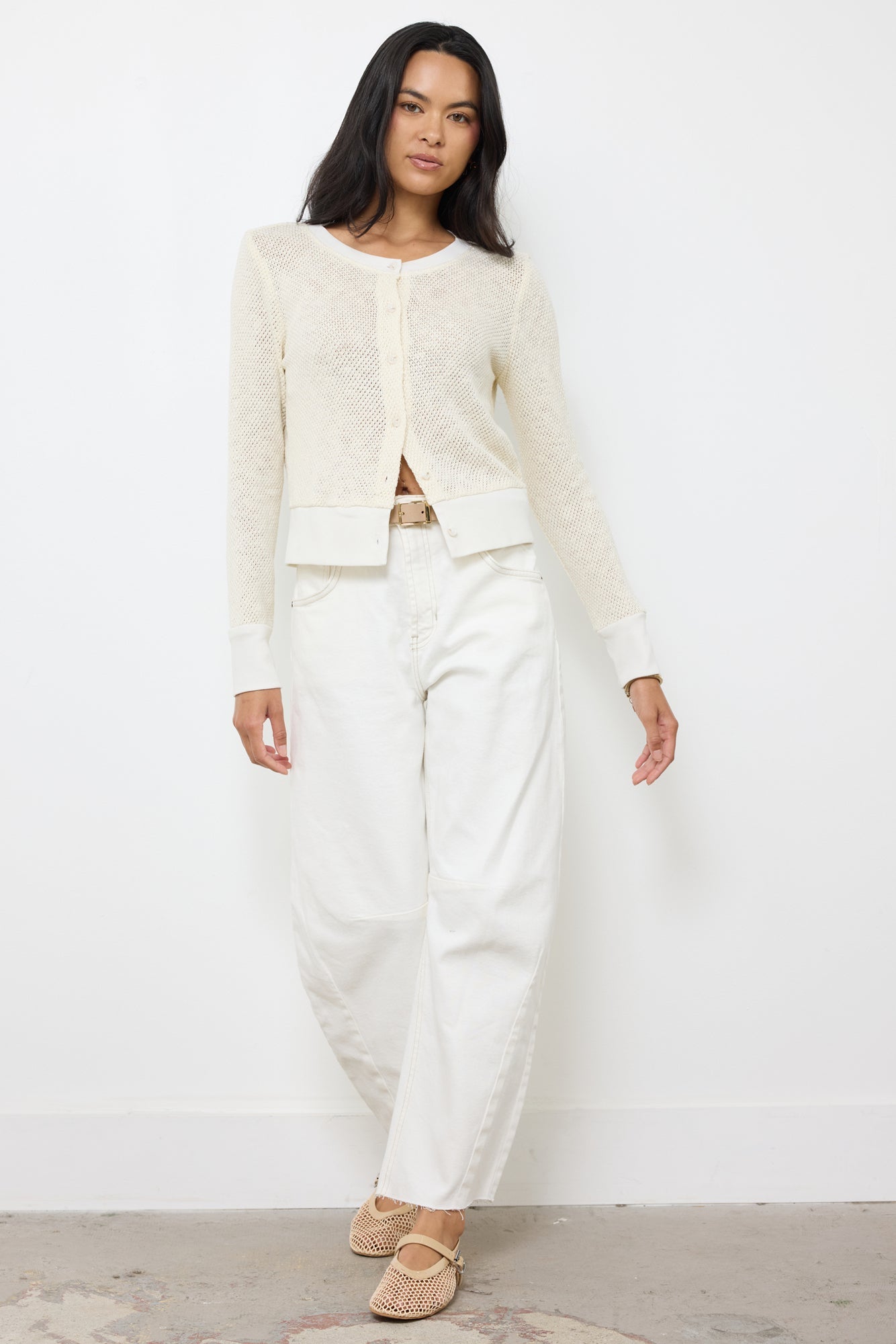 Lightweight Crochet Knit Cotton Cardigan