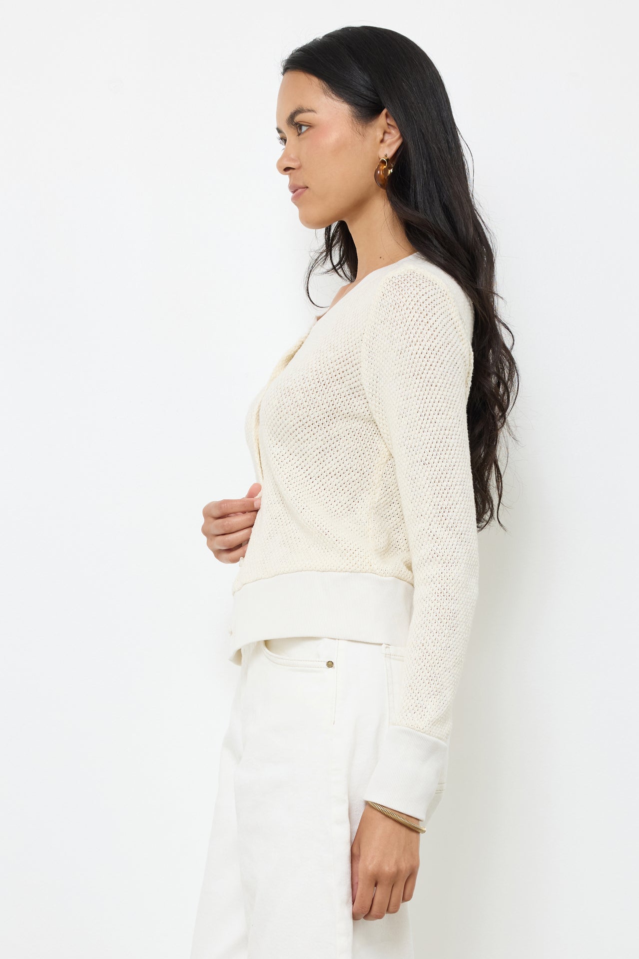 Lightweight Crochet Knit Cotton Cardigan