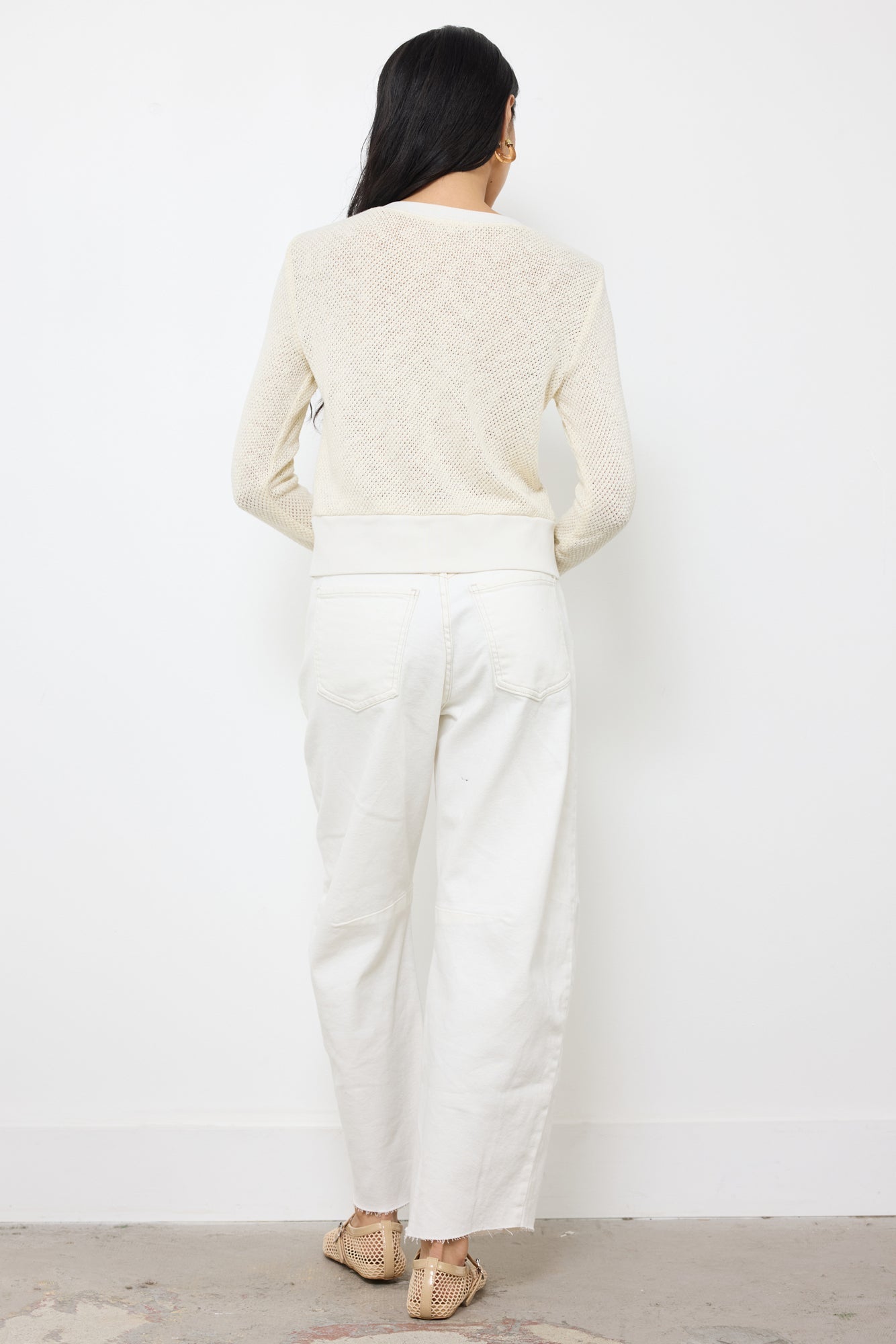 Lightweight Crochet Knit Cotton Cardigan