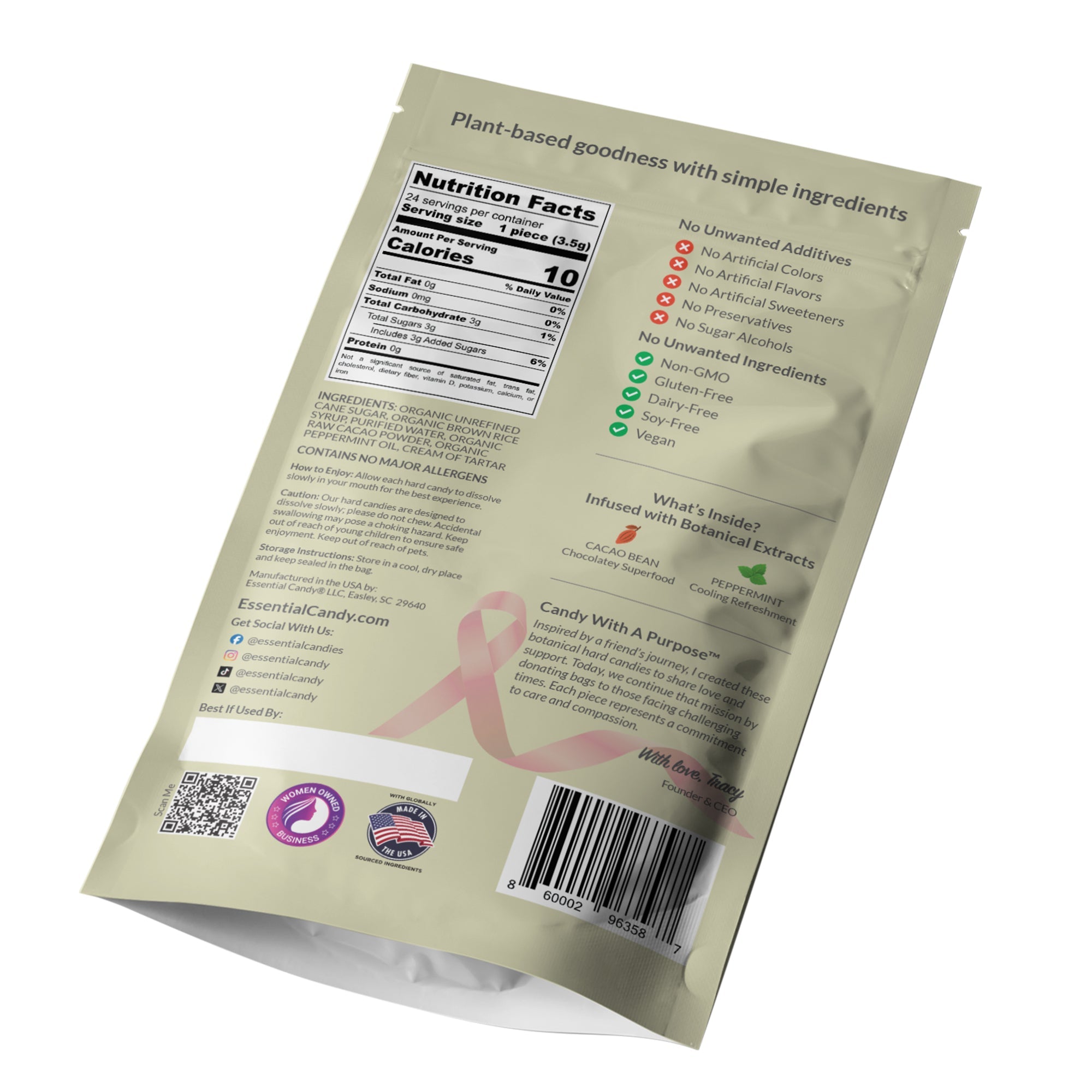 Cacao Mint™ Botanical Lozenges – Rich & Chocolatey Coolness – Organic Cacao & Peppermint – Gluten-Free, Non-GMO, Vegan