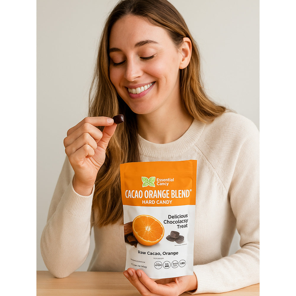 Cacao Orange™ Botanical Lozenges – Rich & Chocolatey Citrus – Organic Cacao & Orange – Gluten‑Free, Non‑GMO, Vegan